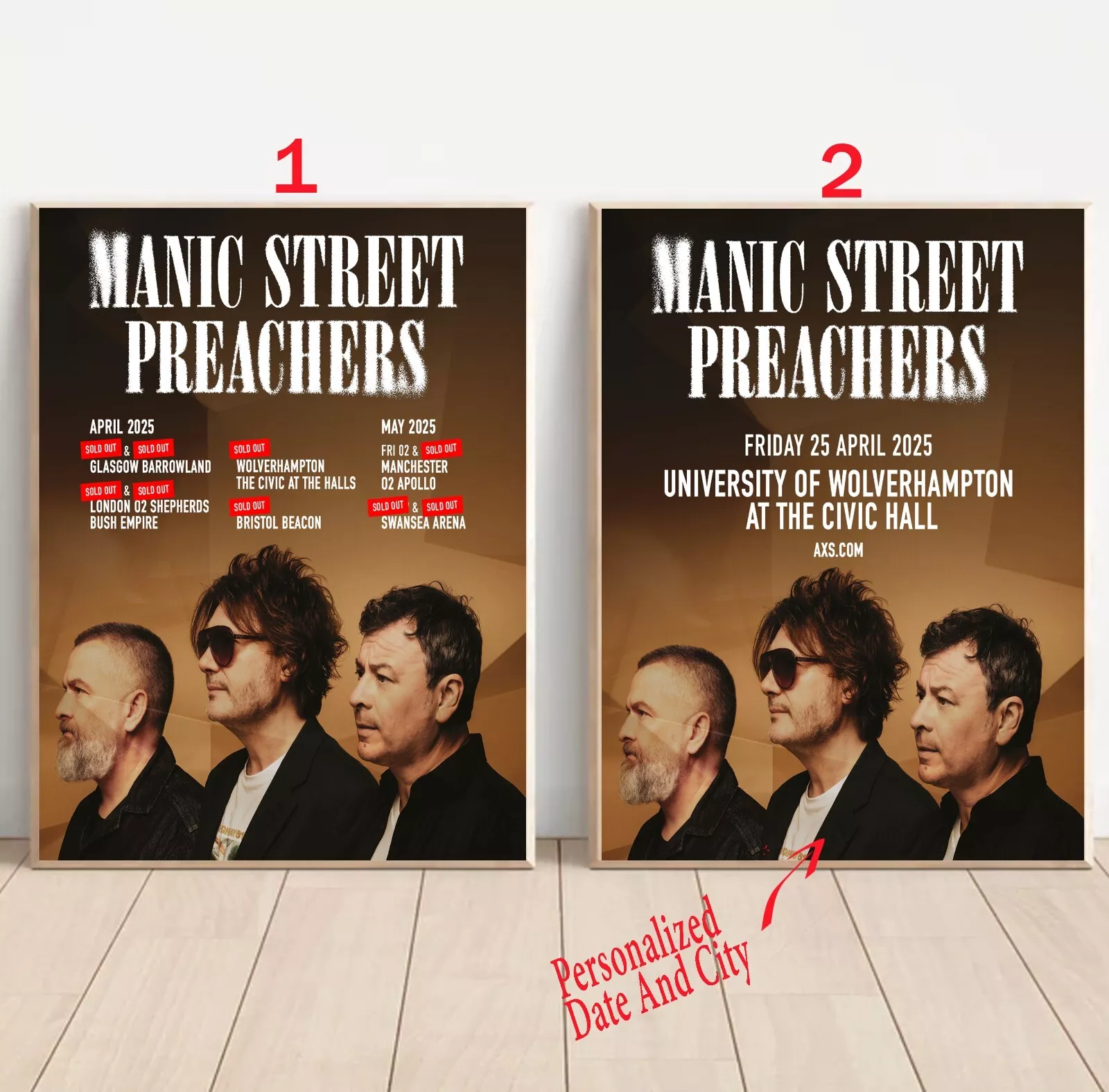 Custom ‎Manic Street Preachers‎ Tour 2025 Poster