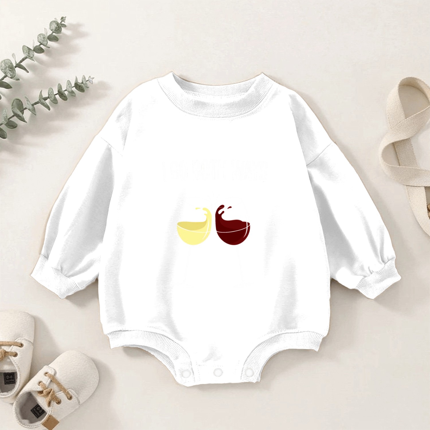 I Go Both Ways Wine Drinker Baby Romper Sweatshirts