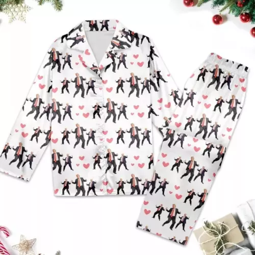 Trump Dancing Unisex Pajamas Set, Trump 45 47 President Sleepwear Gift