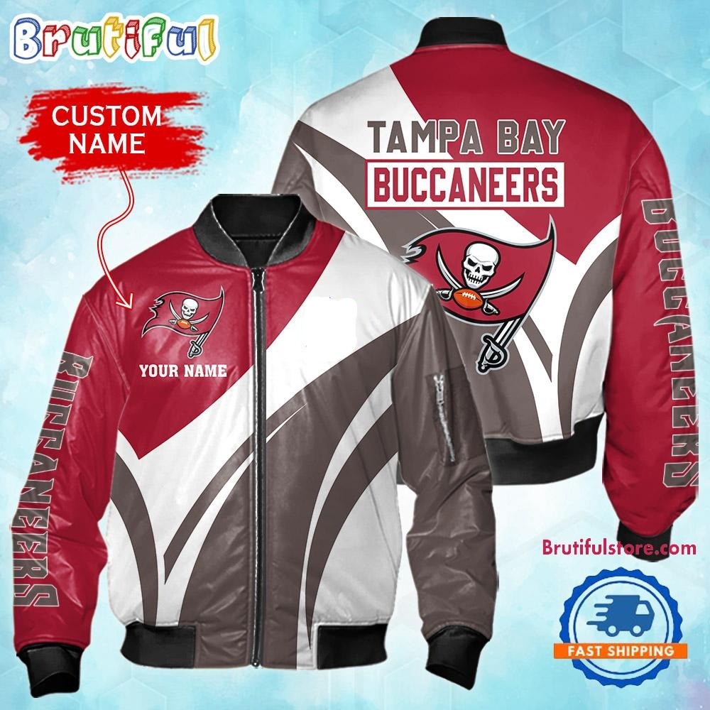 Tampa Bay Buccaneers Football Team Logo Personalized Bomber Jacket