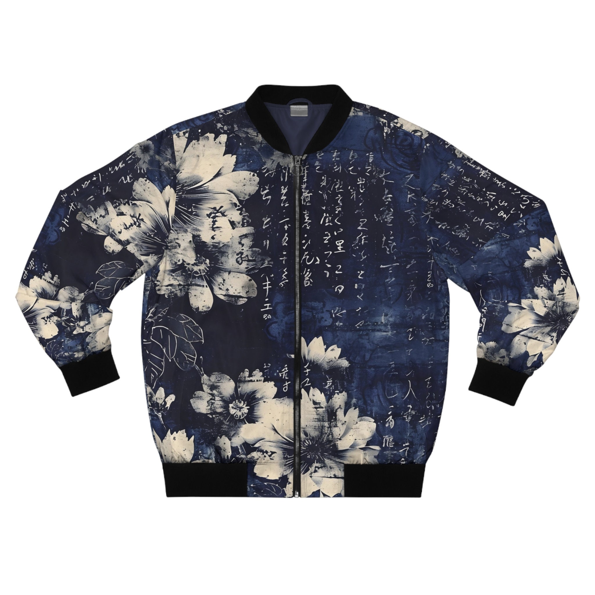 Vintage Japanese Streetwear Bomber Jacket ,Men's AOP Bomber Jacket,Vintage Flowers Bomber Jacket