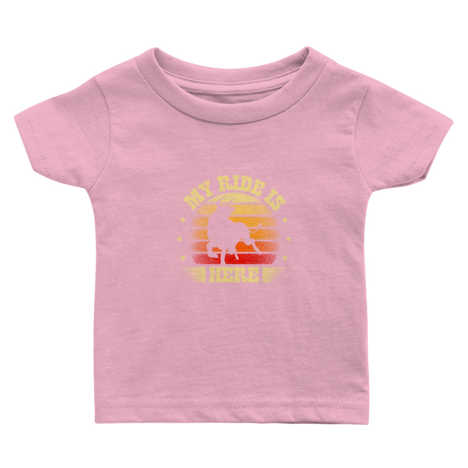My Ride Is Here Bull Rider Bull Riding Rodeo Baby T Shirts