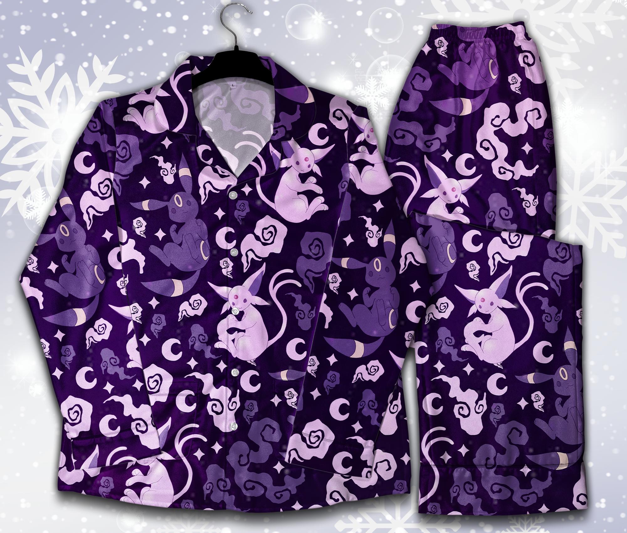 Espeon Umbreon Pajamas Espeon Pajamas Set Umbreon Family Pajamas Anime Pajamas Set Gift