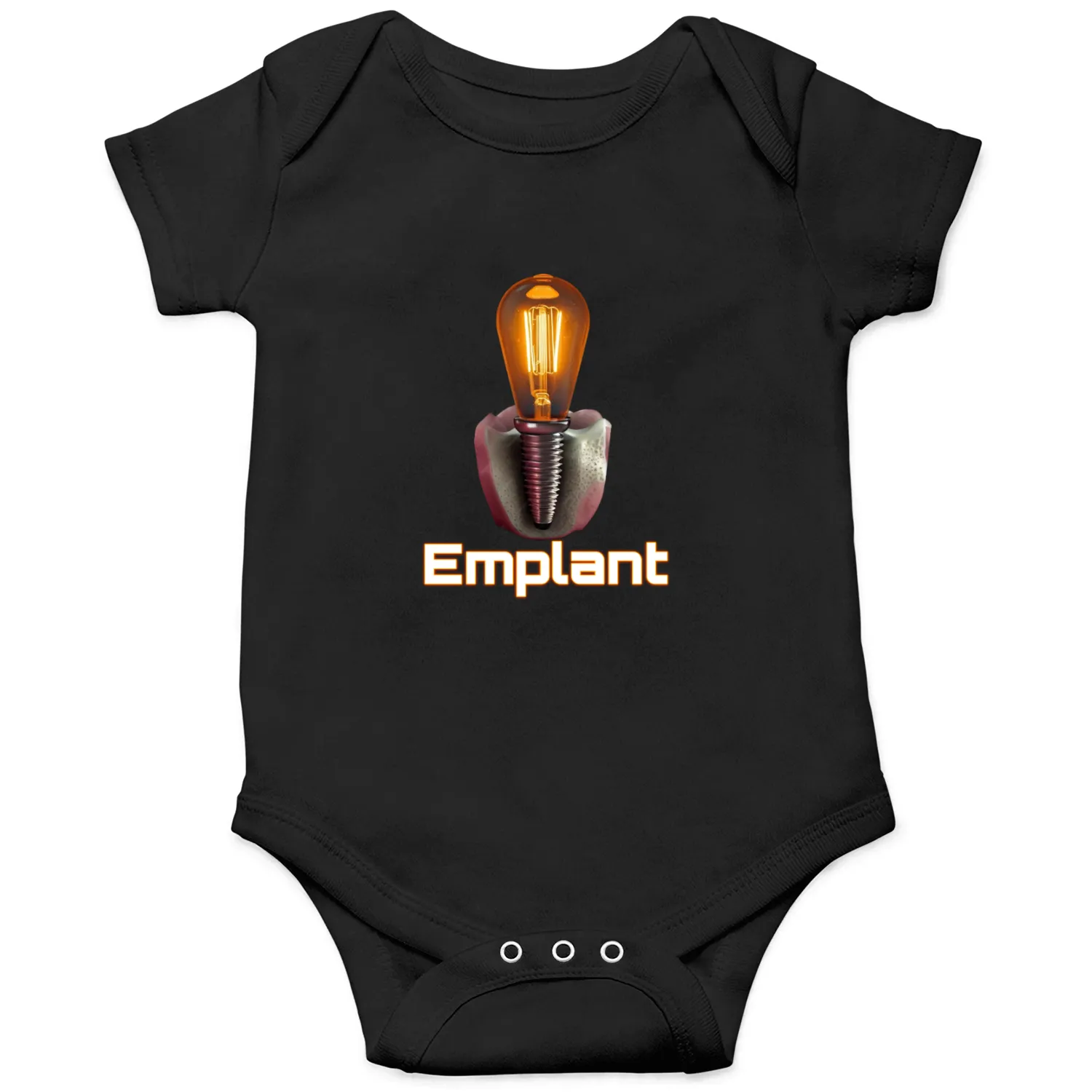 Innovative Lightbulb Dental Implant Design Onesies
