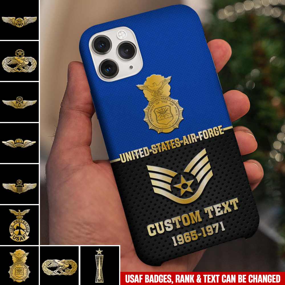 Customized USAF Badges Veteran Proudly Served Phone Case