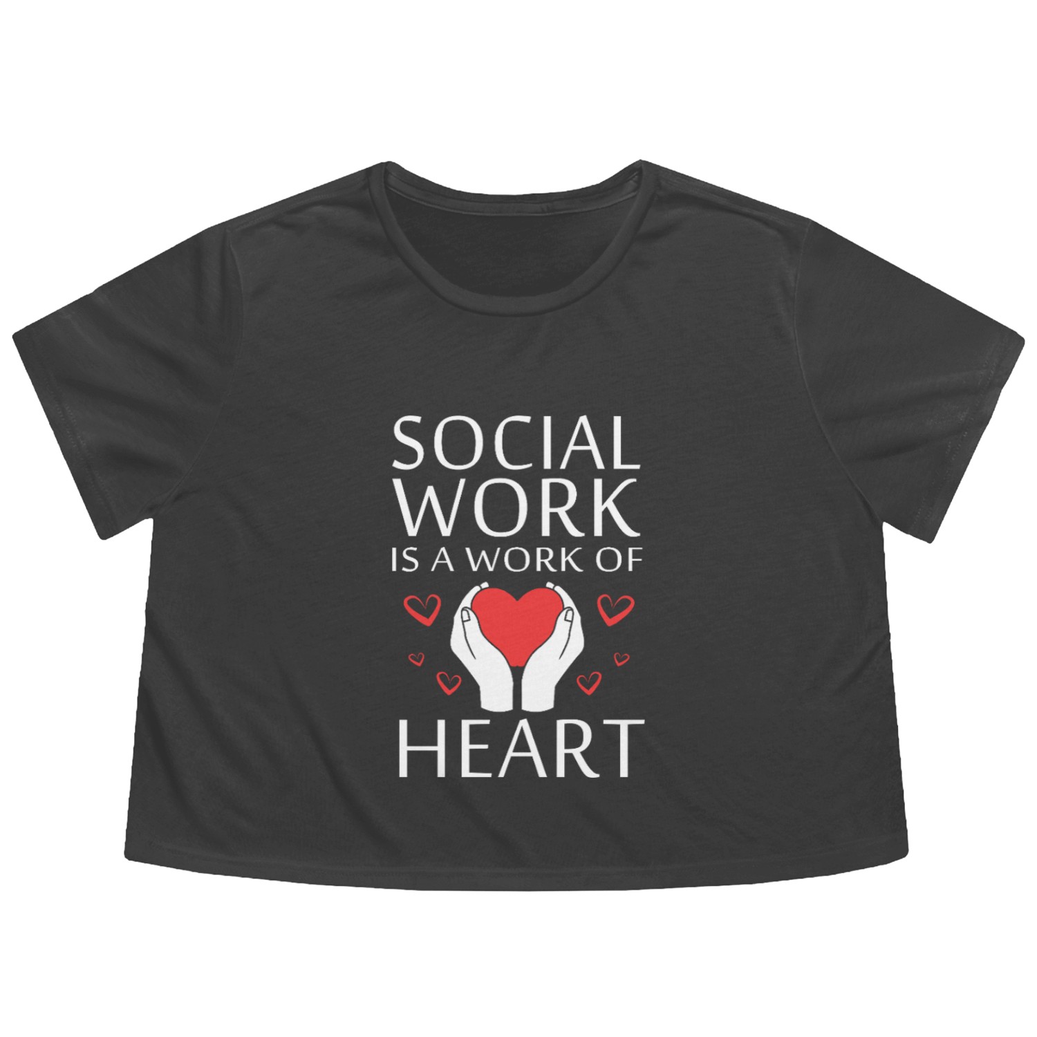 School Social Worker Counselor Therapist Flowy Cropped Tees