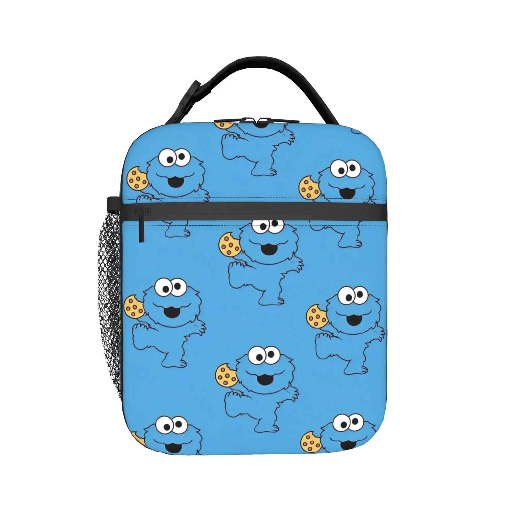 Cookies Blue Monsters Insulated Kids Lunch Bag Reusable Thermal Cooler Lunch Box For School Work