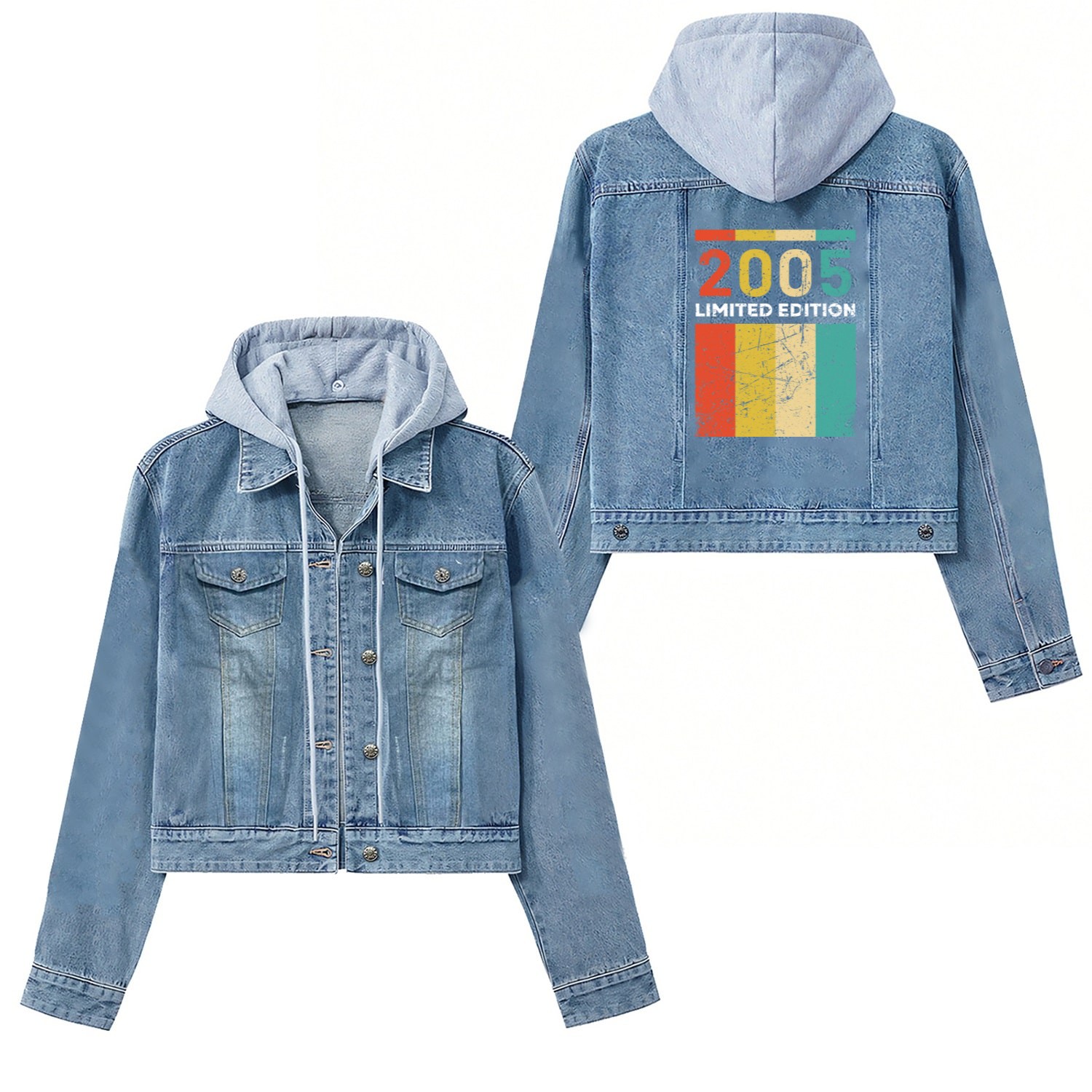 18 Years Vintage 2005 Retro 18th Birthday Women's Denim Jackets