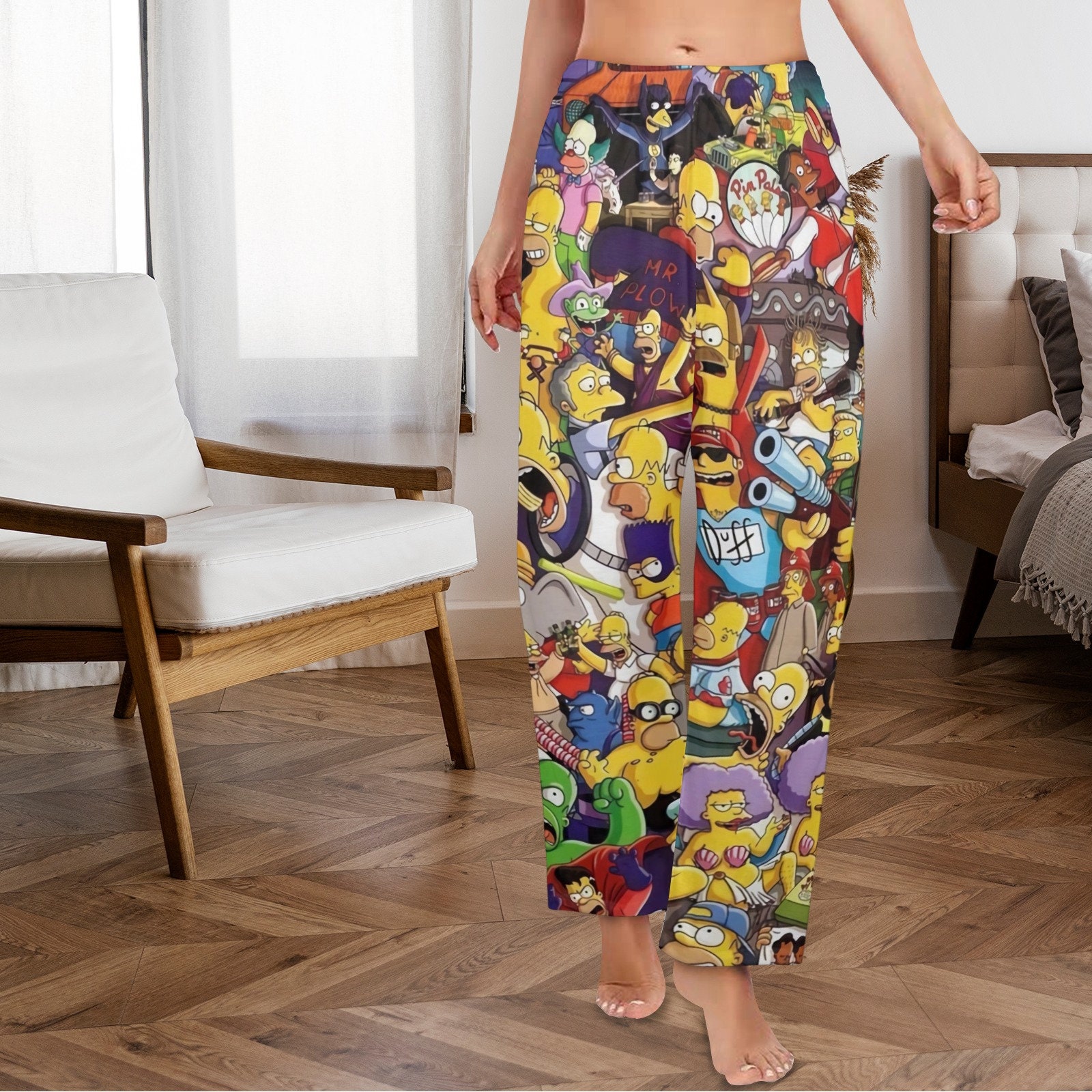 Simpsons Family Women's Pajamas Pants, Sleepwear, Homewear, Comfortable Pants For Women, Gift For Her/Mom