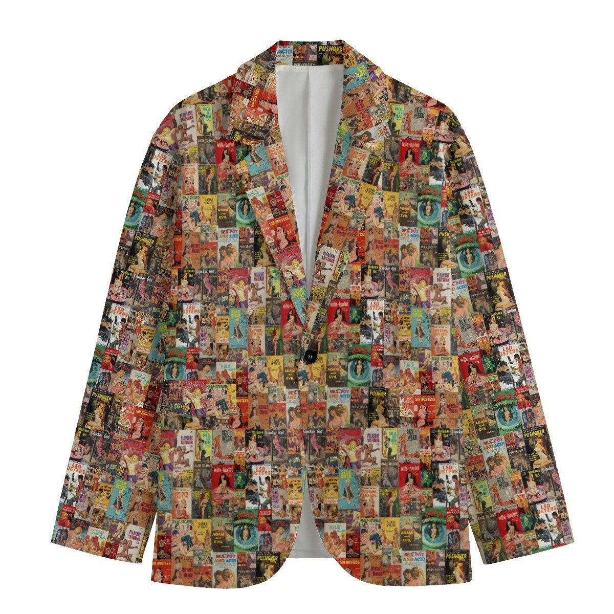 Retro Pulp Novel Women's Casual Blazer, Women Suit Jacket, Gift For Her