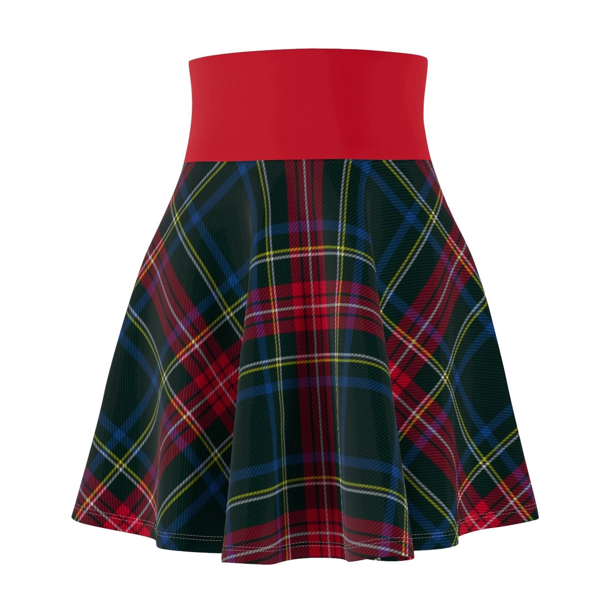 Red and Green Christmas Skirt, Plaid Christmas Skirt, Women's Plaid Skirt