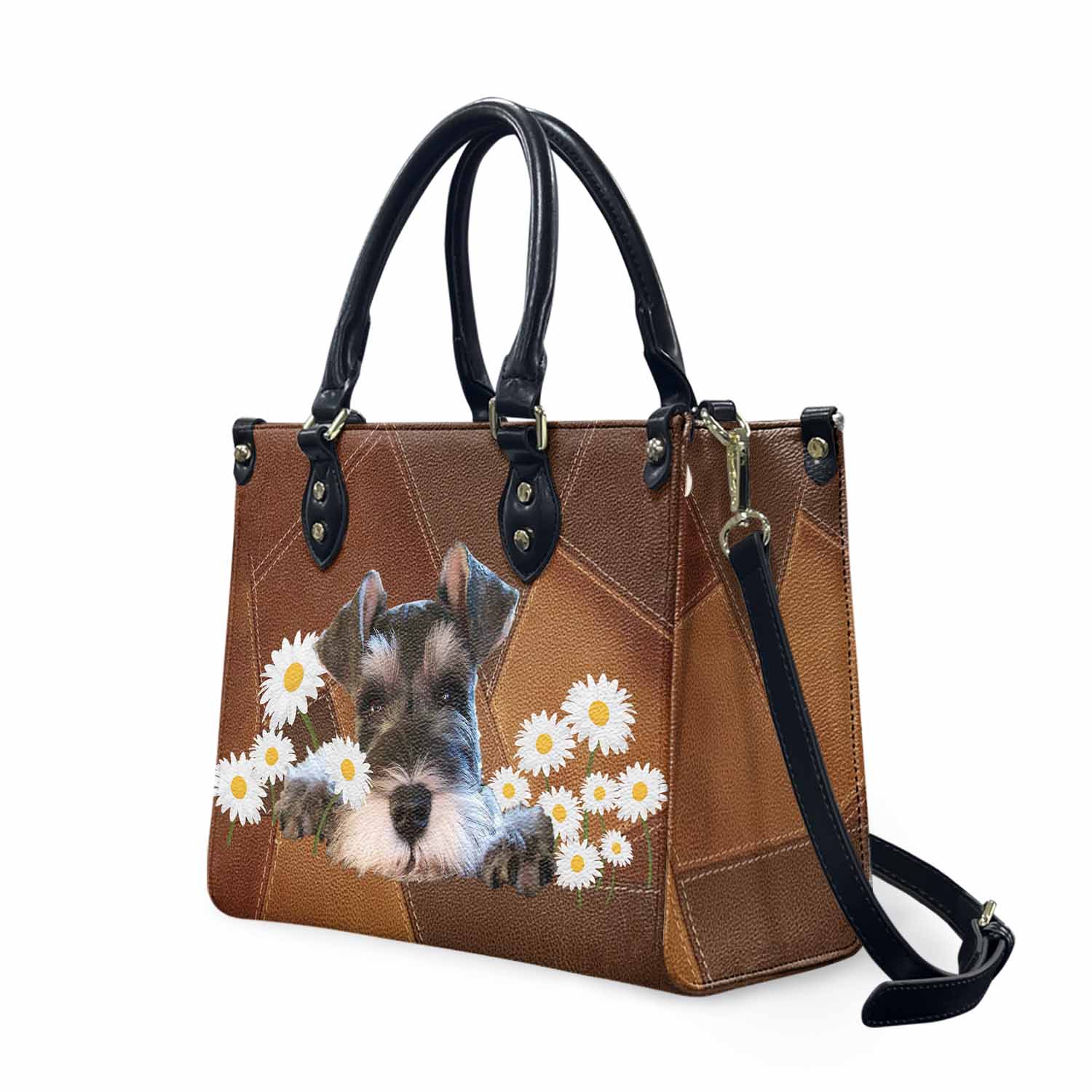 Schnauzer Leather Bag, Crossbody Bag, Woman Shoulder Bag, Gift for girlfriend, Shopping Bag
