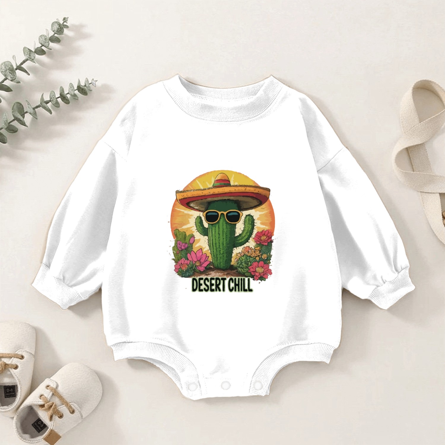 Cactus Chillin in the Sun Baby Romper Sweatshirts