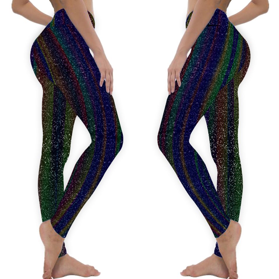 Festival Leggings Men's in Black Holographic Iridescent