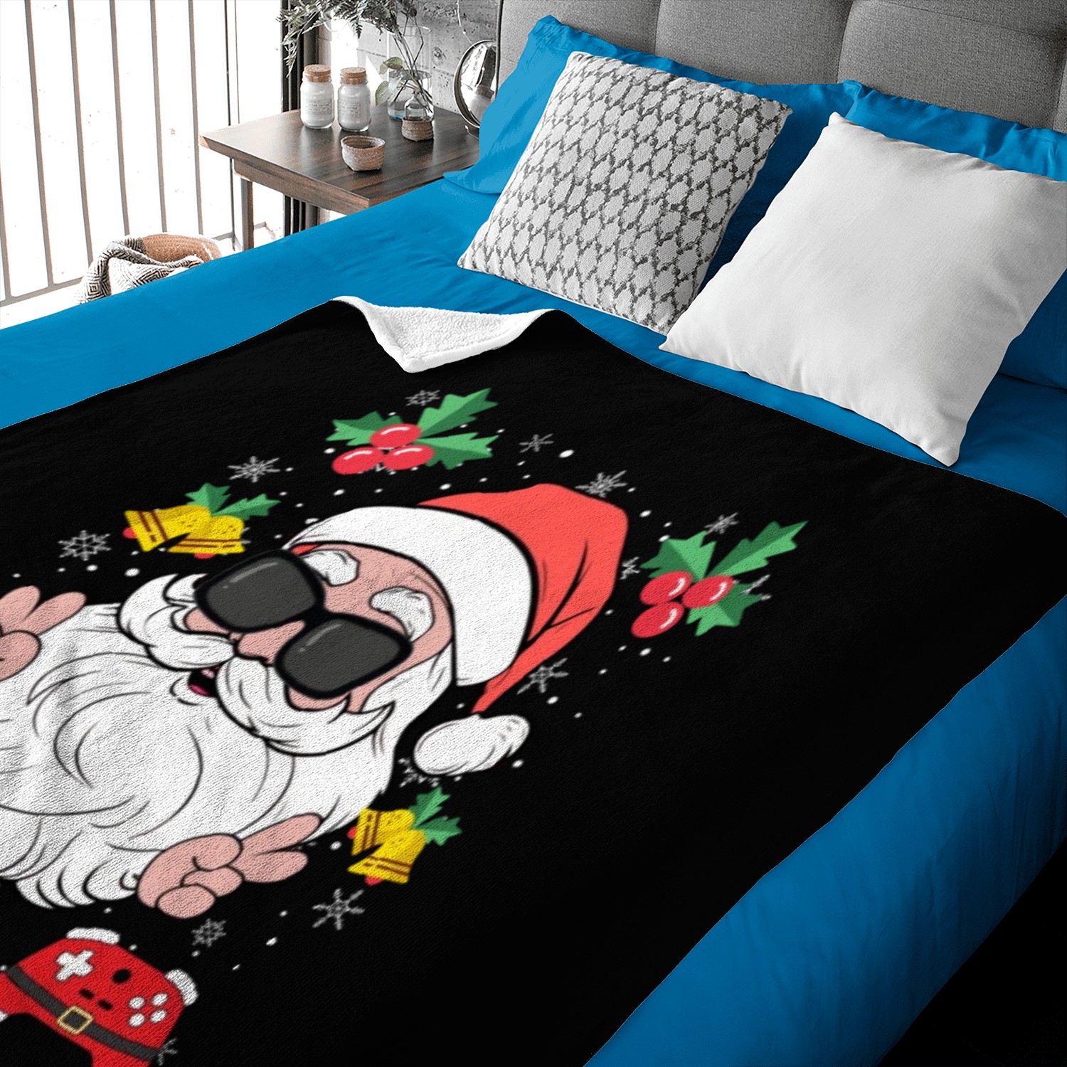 Santa Cool Gamer Video Game X-Mas Gaming Baby Blankets