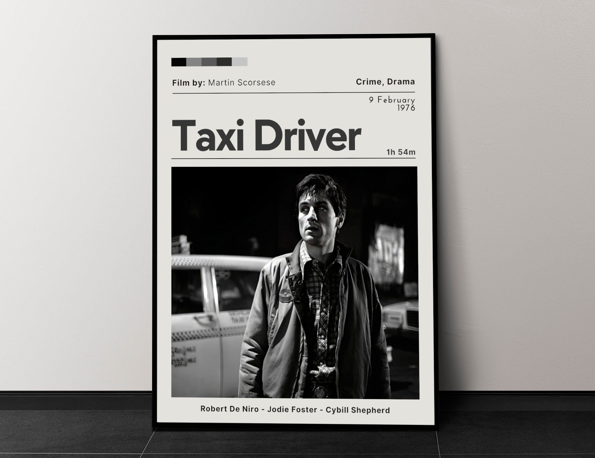 Taxi Driver Movie Poster, Movie Wall Decor, Minimalist Movie Poster