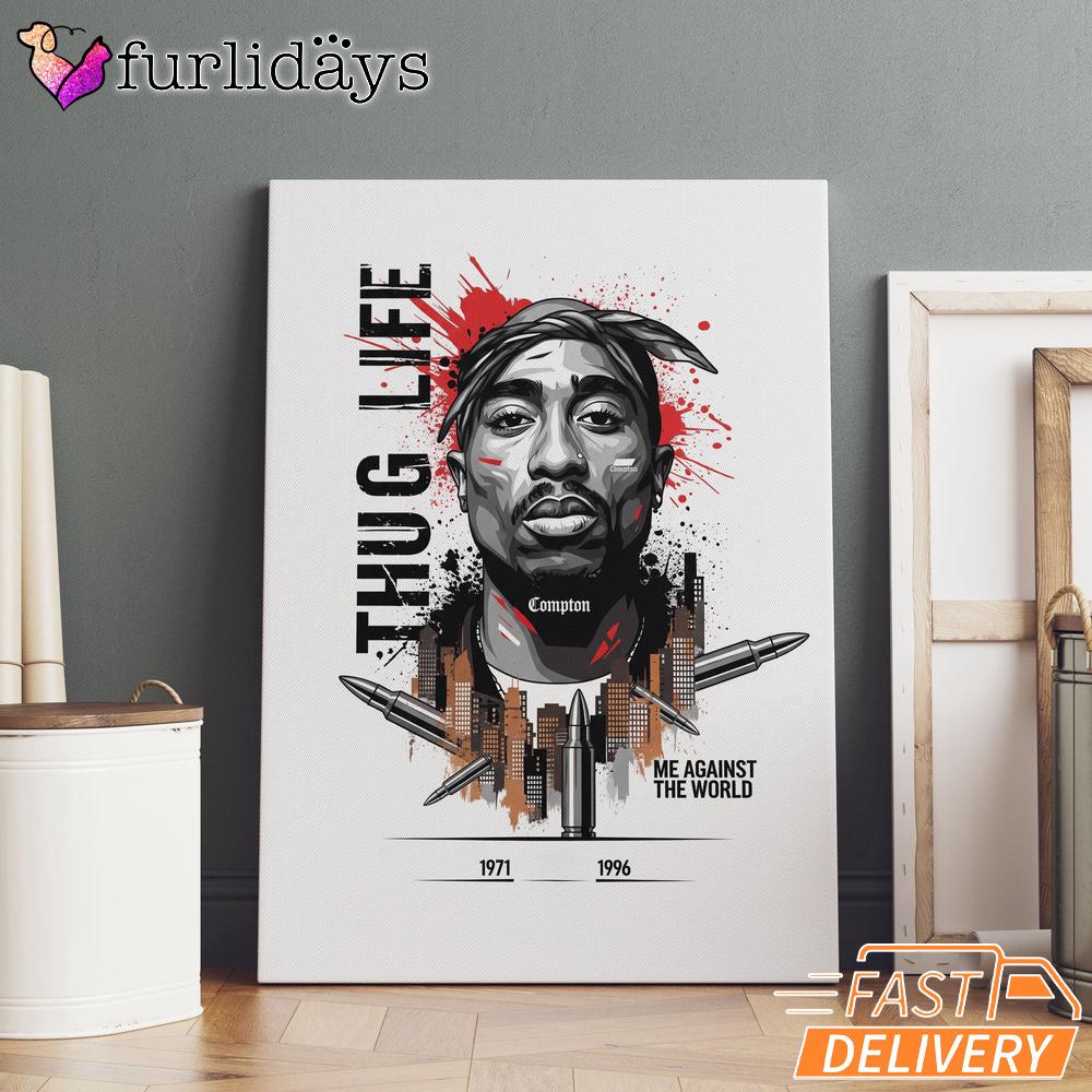 Tupac Thug Life Sketch Minimal Canvas, Rap Lengends Poster