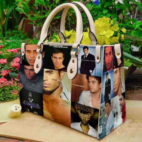 Enrique Iglesias Women Leather Hand Bag Custom Leather Bag, Shoulder Bag, Crossbody Bag, Shopping Bag, Top Handle Bag