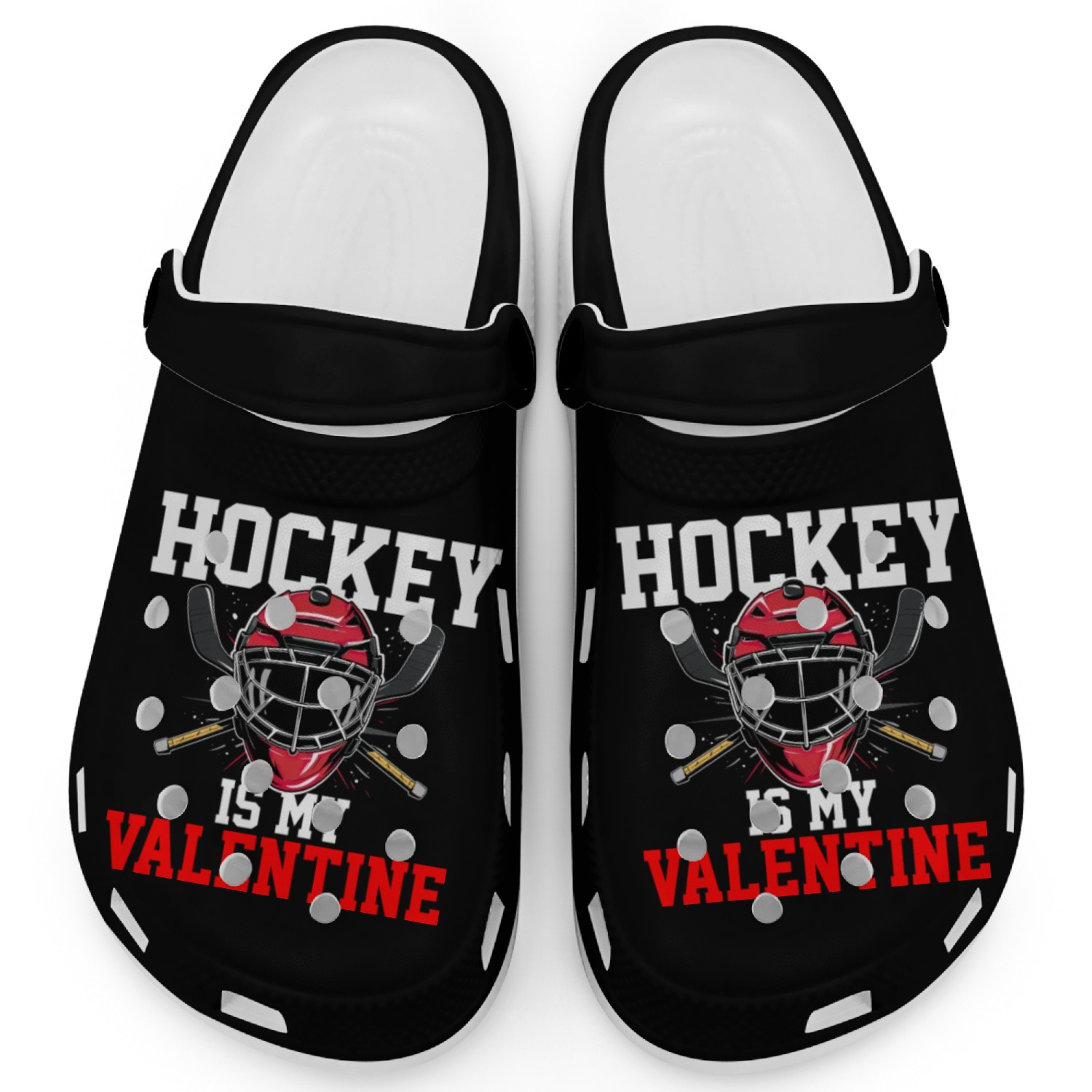 hockey is my valentine Clogs