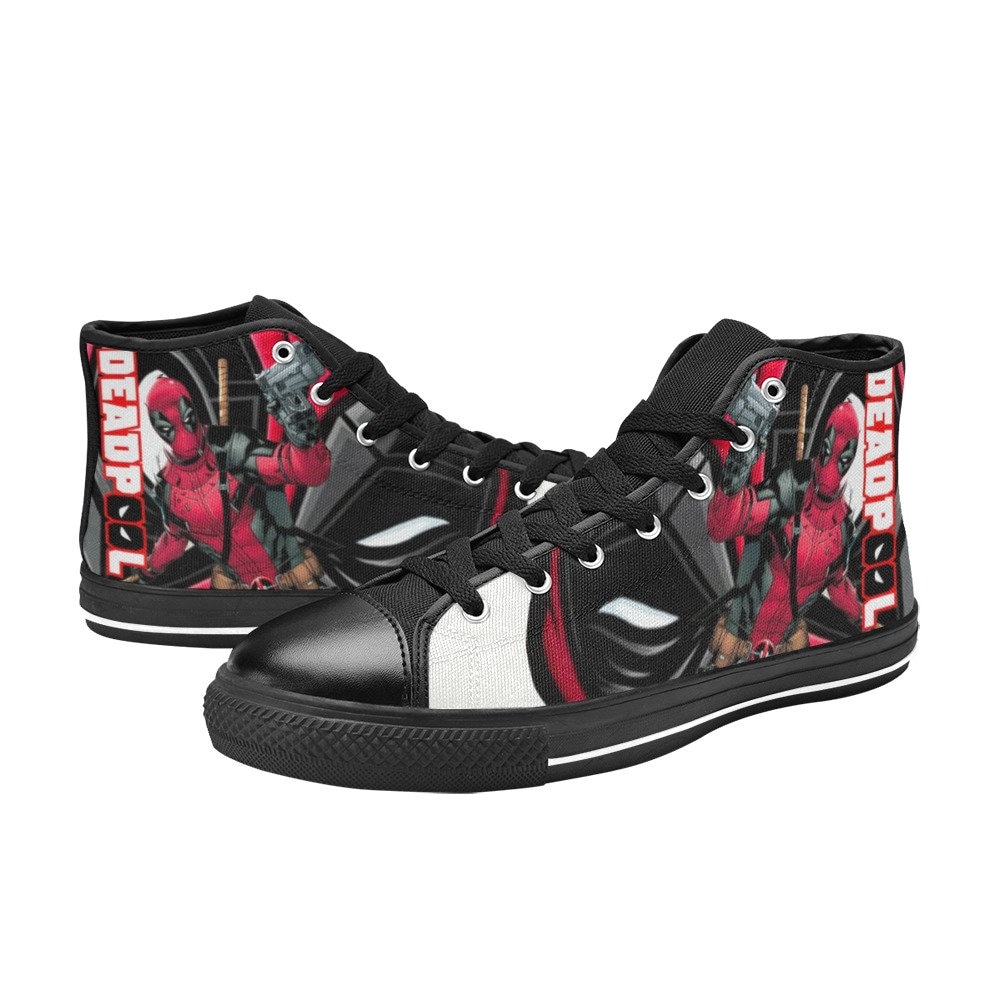 Deadpool Canvas High Top Sneakers, Deadpool Shoes