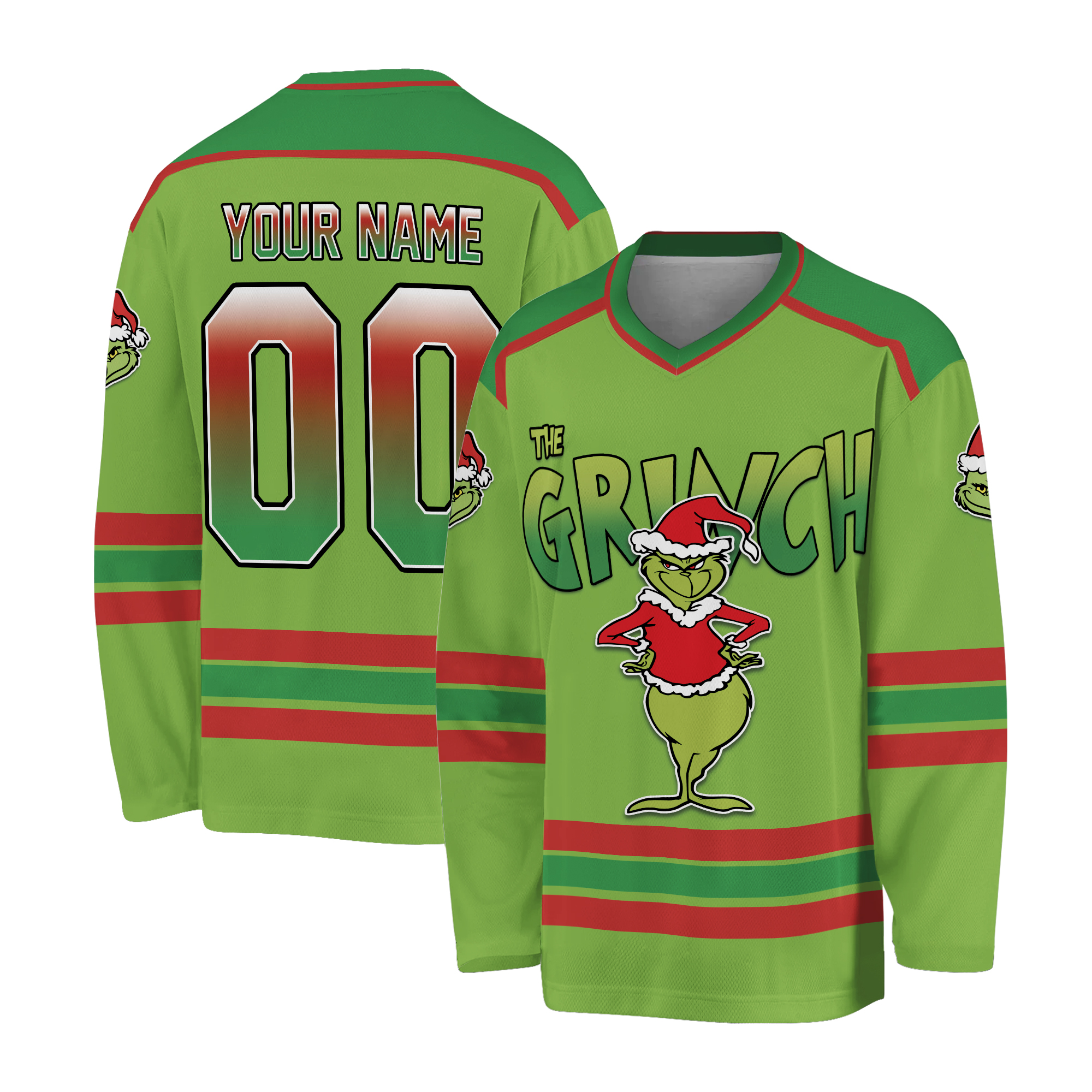 Personalize The funny character Hockey Jersey, Custom The Grin Hockey, Christmas Hockey Jersey Team, Custom Team Christmas Gift