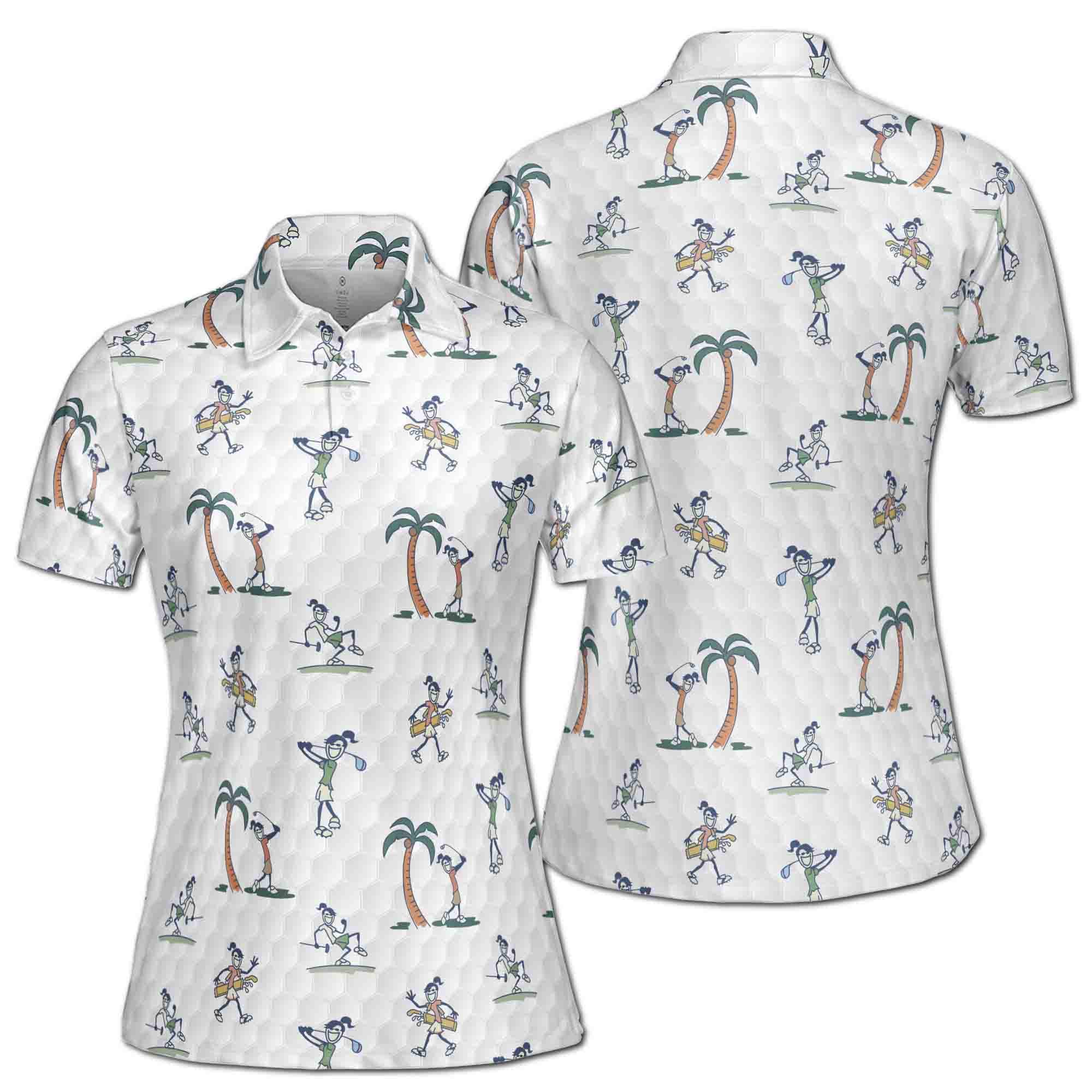 Funny Lady Golfer Gang Golf Player Women's Polo Shirt