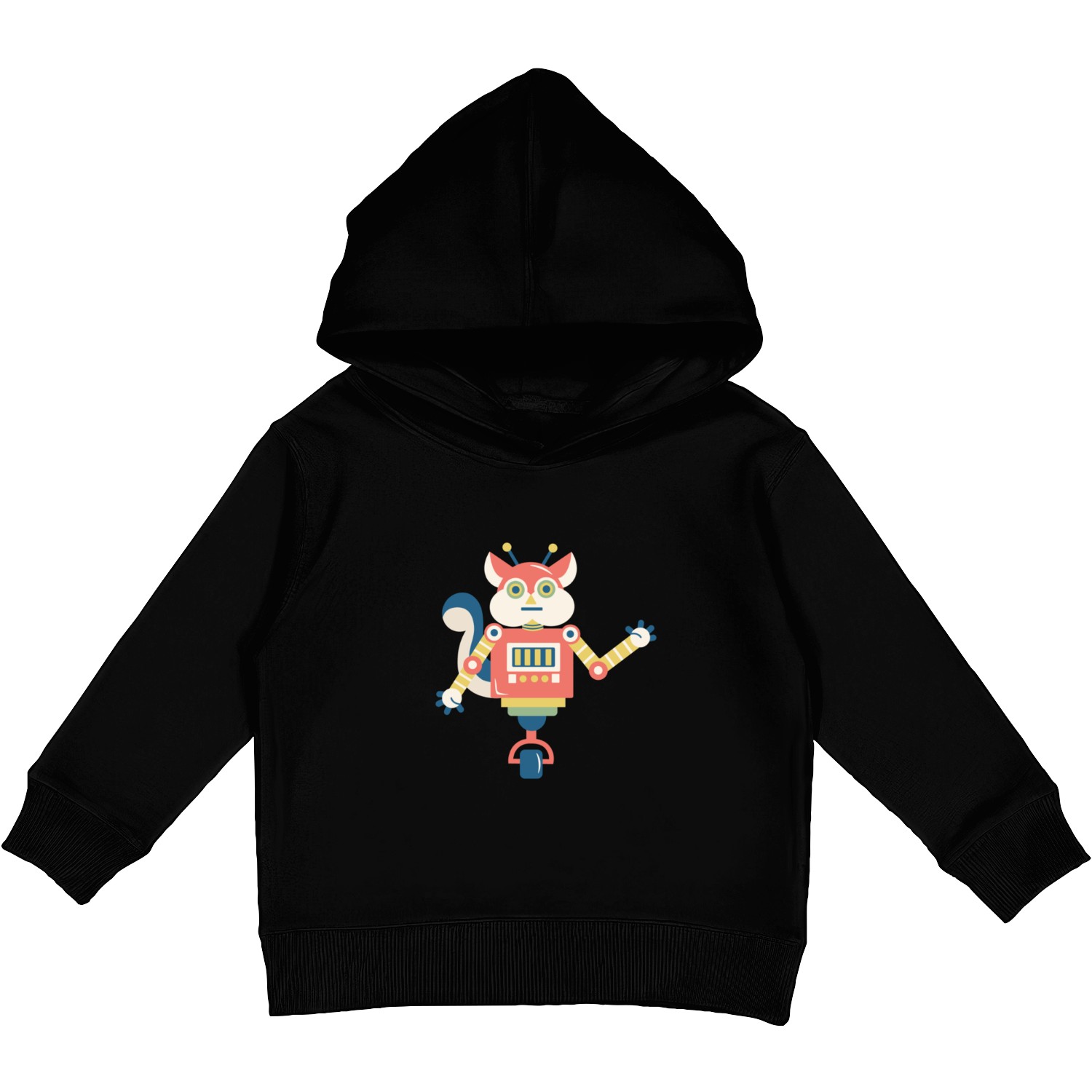: Cyber CatBot: The Futuristic Feline Design Kids Pullover Hoodies