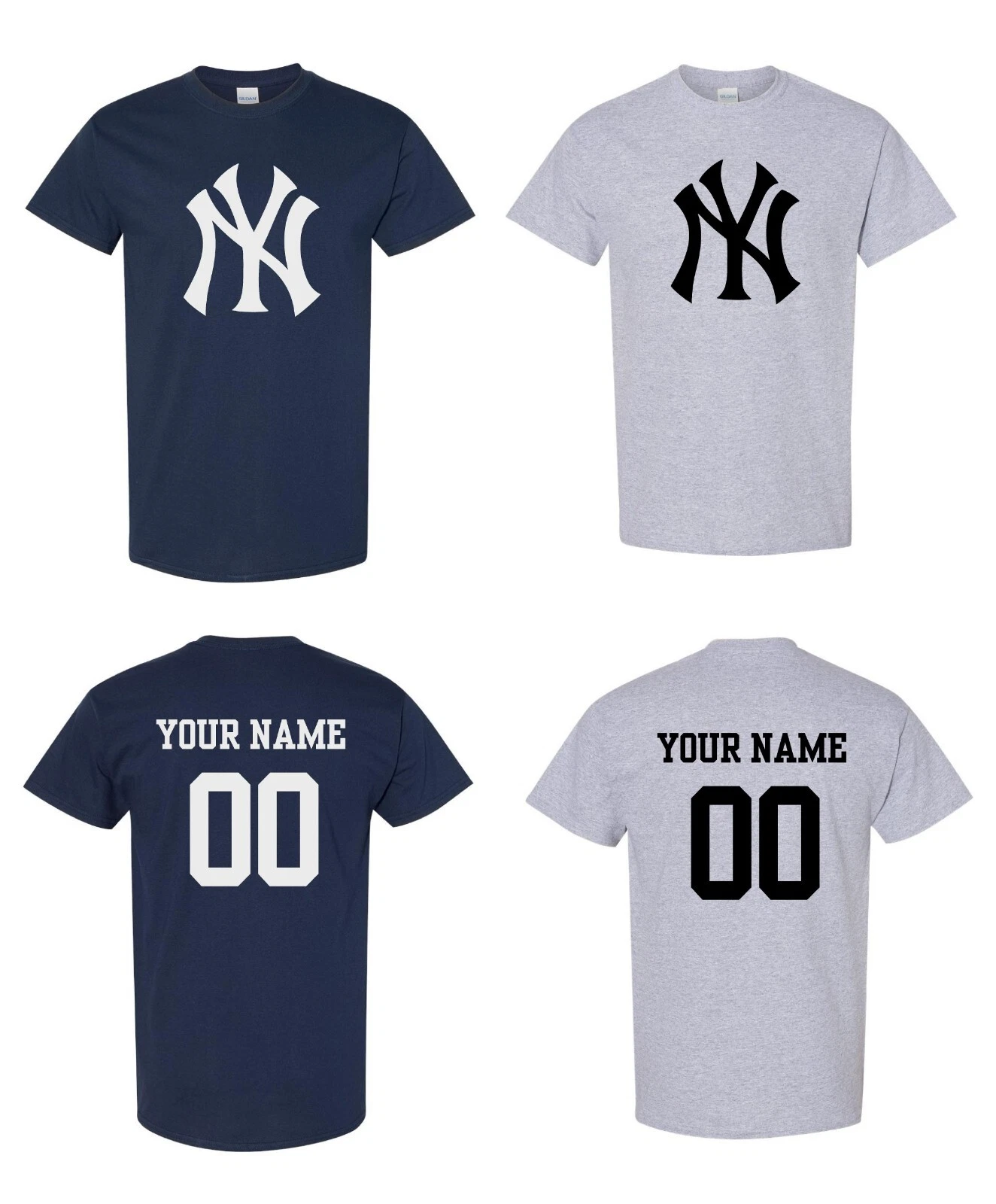 New York Logo Baseball Short Sleeve with Custom Name