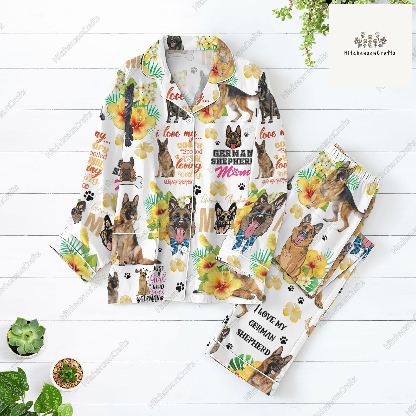 German Shepherd Pajamas Set, German Shepherd Pajamas Family, German Shepherd Lovers Gift, German Dog Pajamas Christmas, Women Pajamas