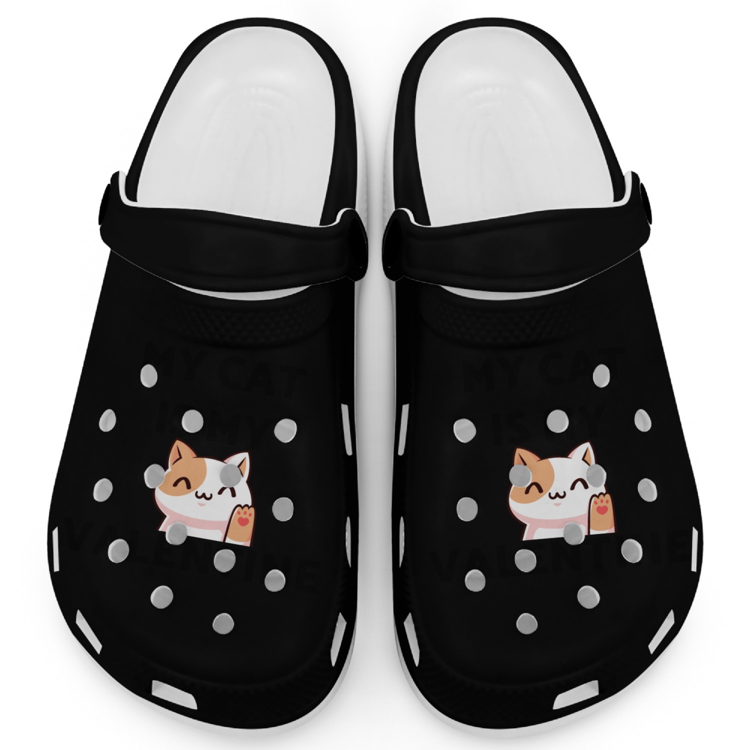 My cat is my Valentine Clogs
