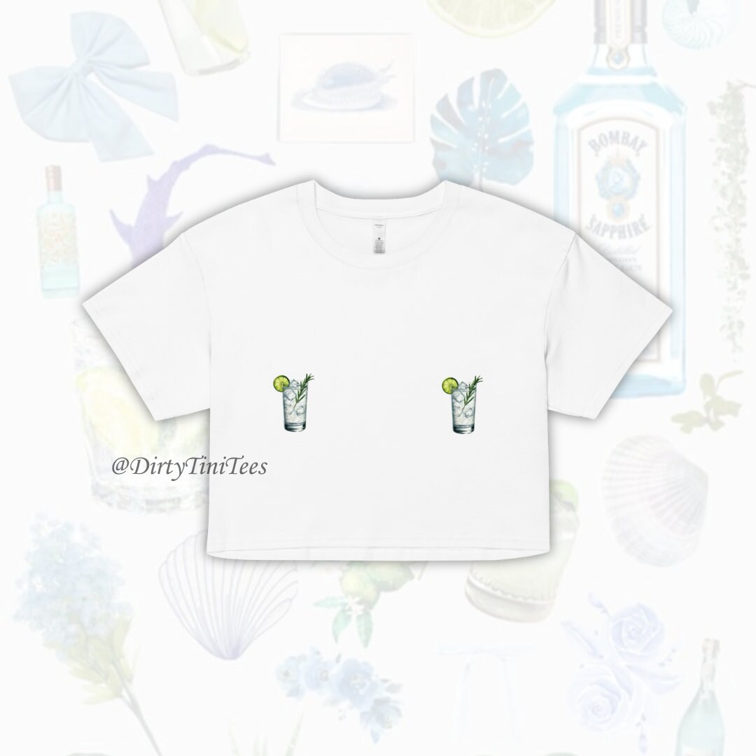 Gin & Tonic Tini Nips Lime Crop Top Bachelorette Party Best Friend Birthday Gift Group Halloween Costume