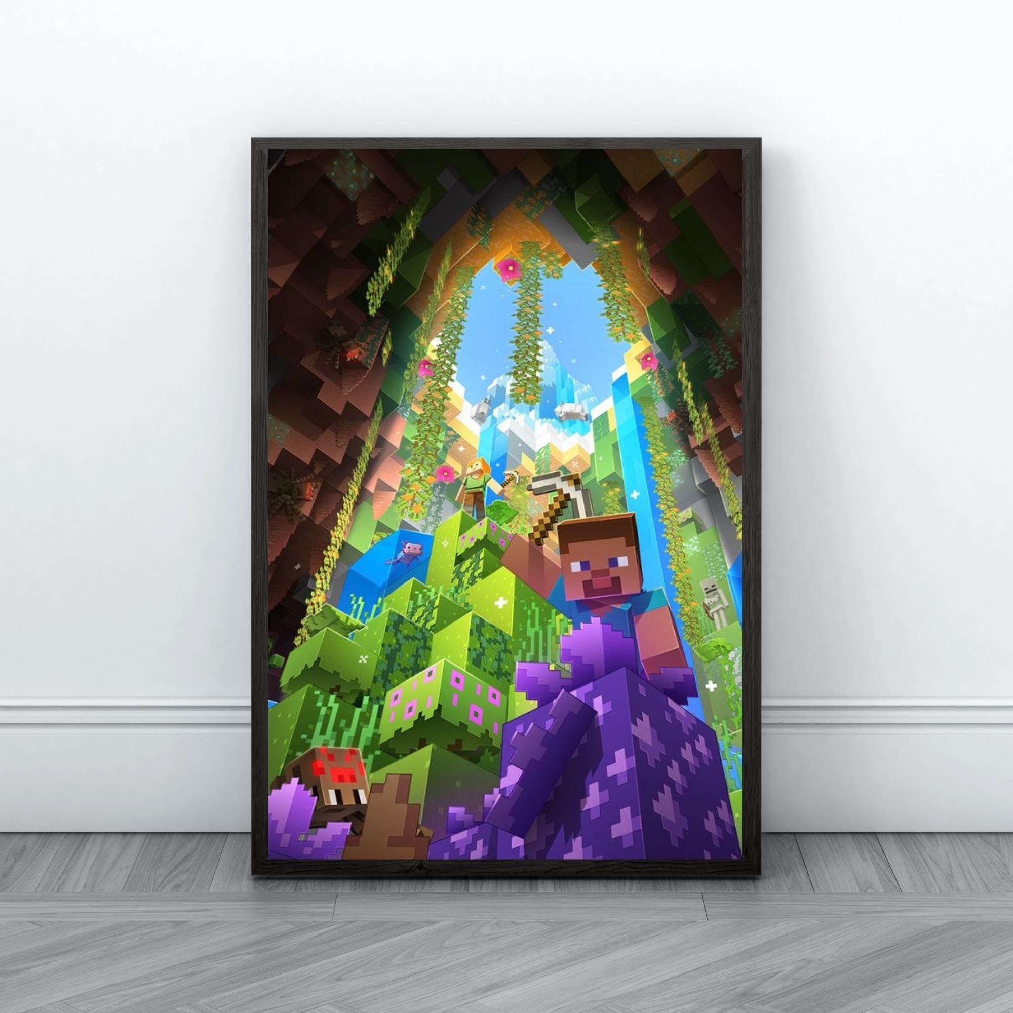 Minecraft Wall Art, Nursery Decor, Creeper, Enderman, Zombie Steve, Printable Poster,Clipart, Minecraft Gift