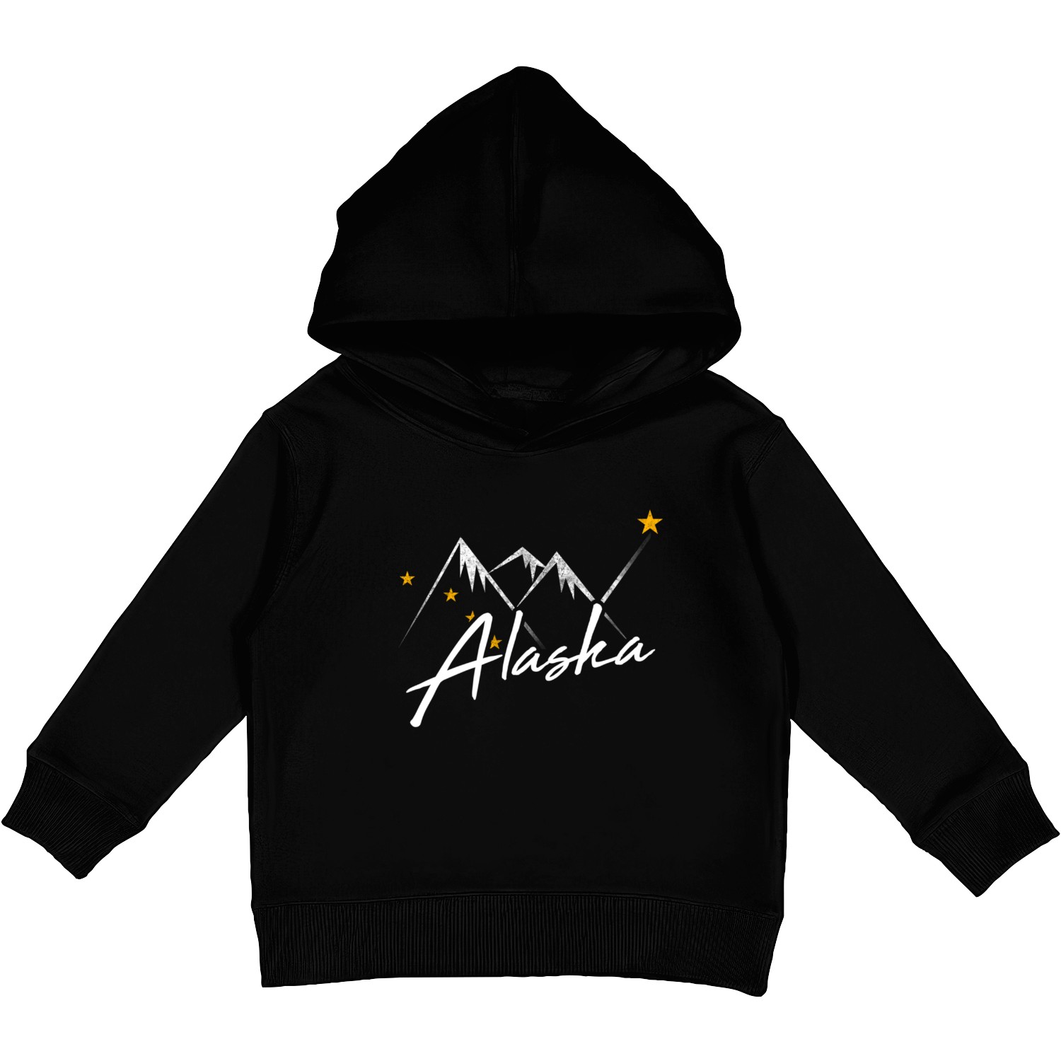 Alaska Flag Mountains Distressed State Kids Pullover Hoodies