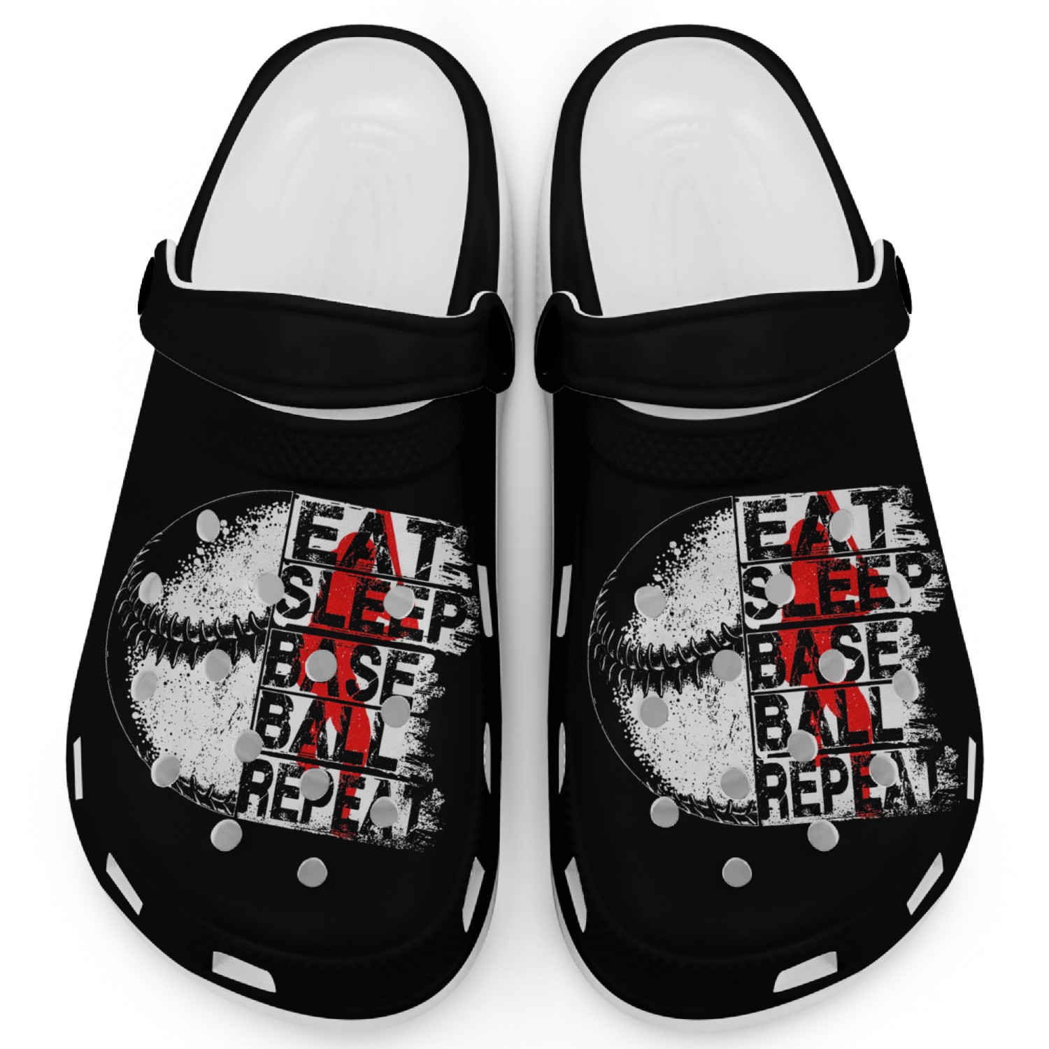 EAT SLEEP BASEBALL REPEAT Baseball Player Baseball Clogs
