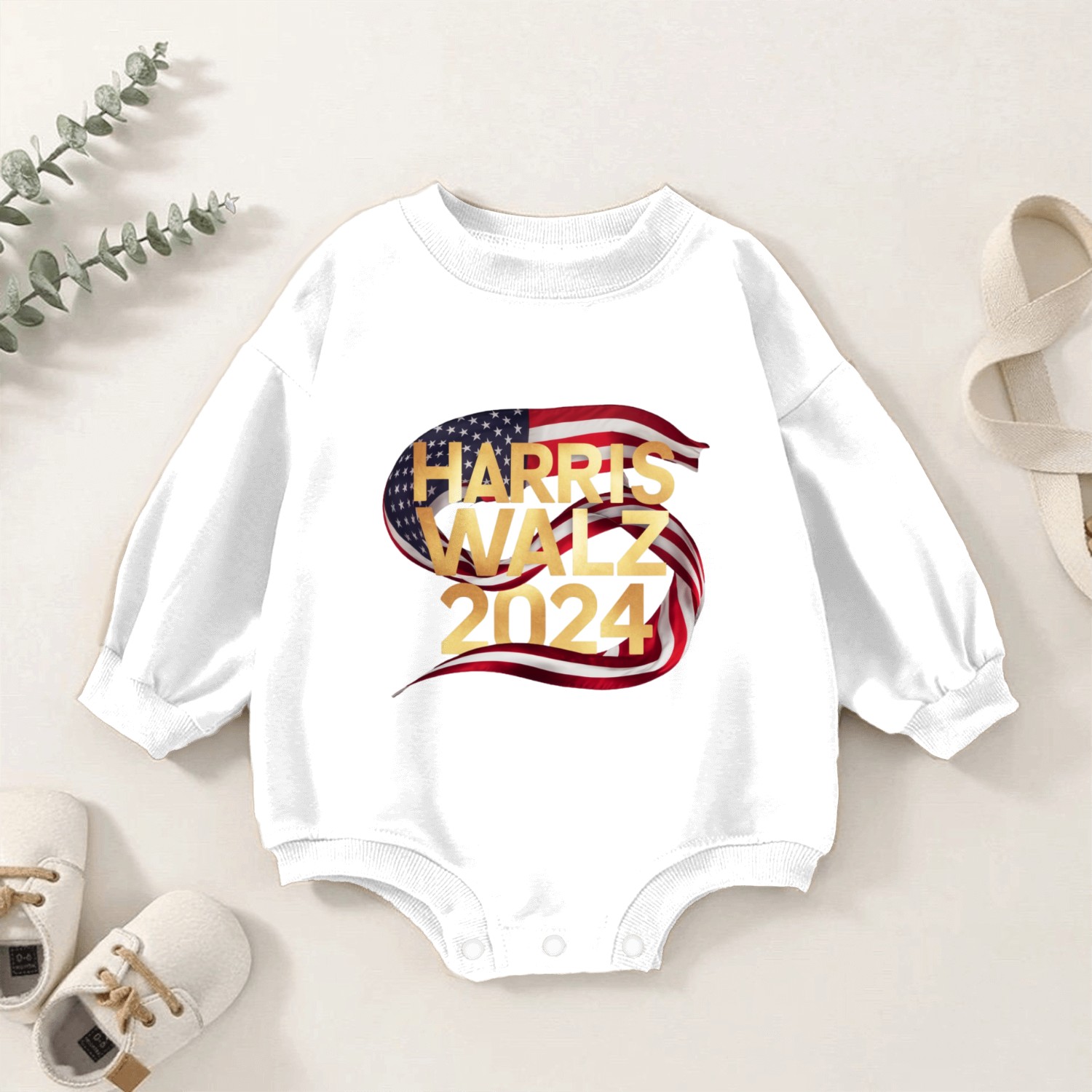 Harris Walz 2024 Election the True Campaign Spirit Baby Romper Sweatshirts