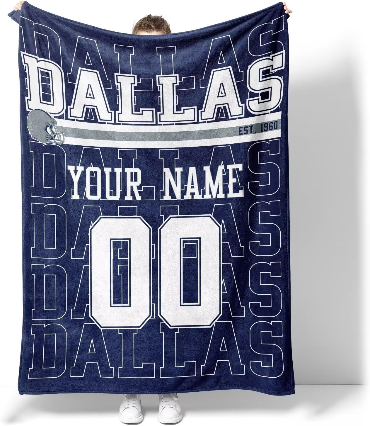 Dallas Throw Blanket for Men Women Boy Custom Name and Number Gifts