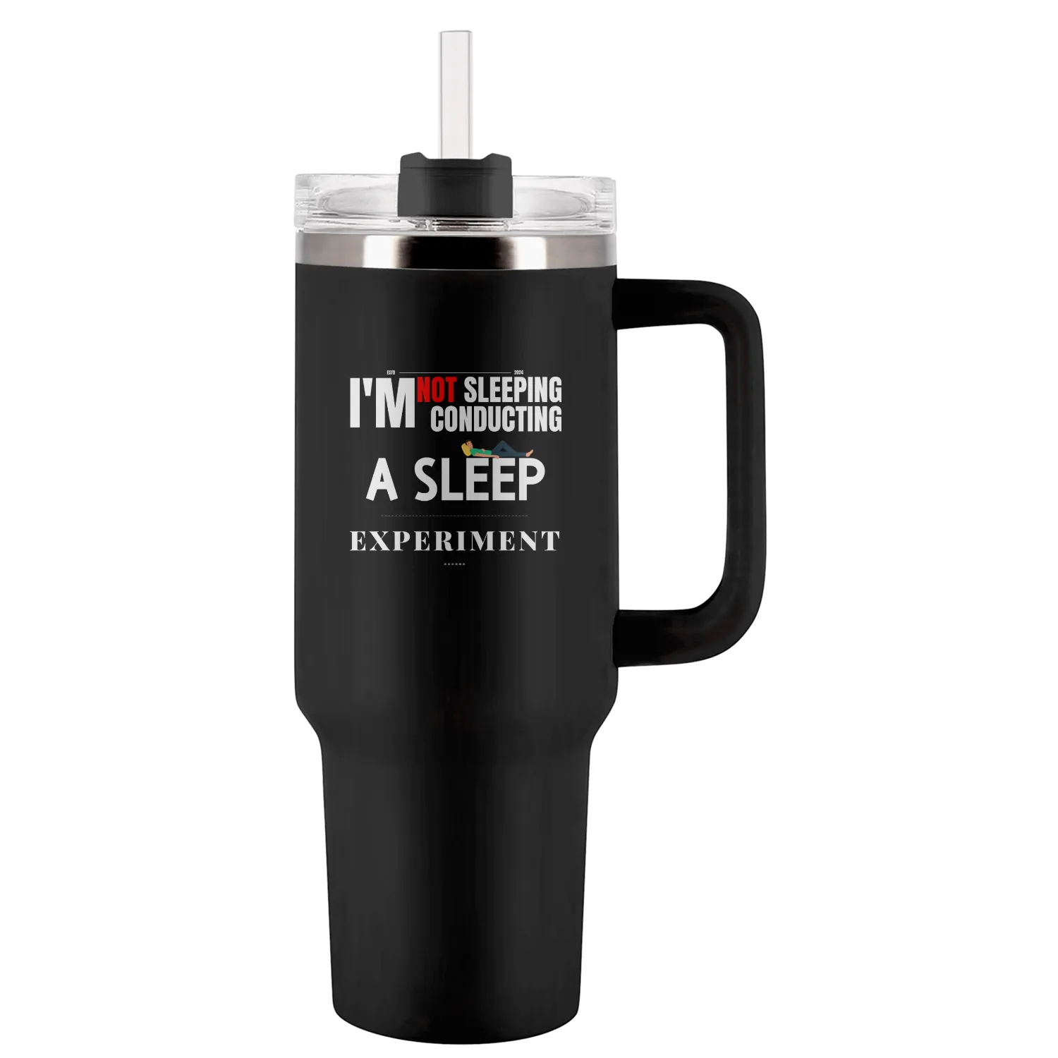 Tumblers 40 Oz With Handle i'm not sleeping i'm conducting a sleep...
