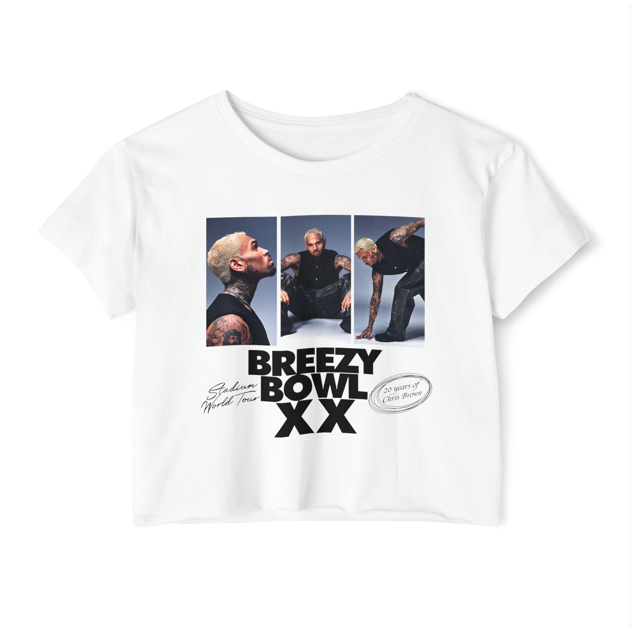 Chris Brown Crop Top Breezy Bowl 20 Tour Women’s T-Shirt Fan Merch Concert Gift
