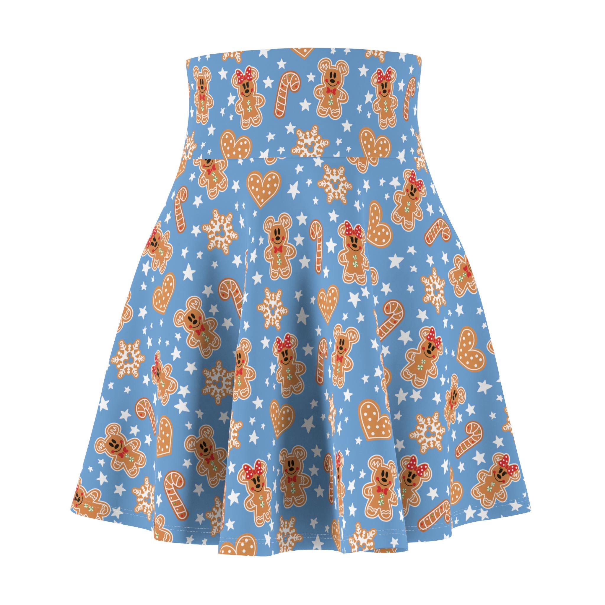 Gingerbread Christmas Party Skirt: High-Rise Polyester Spandex