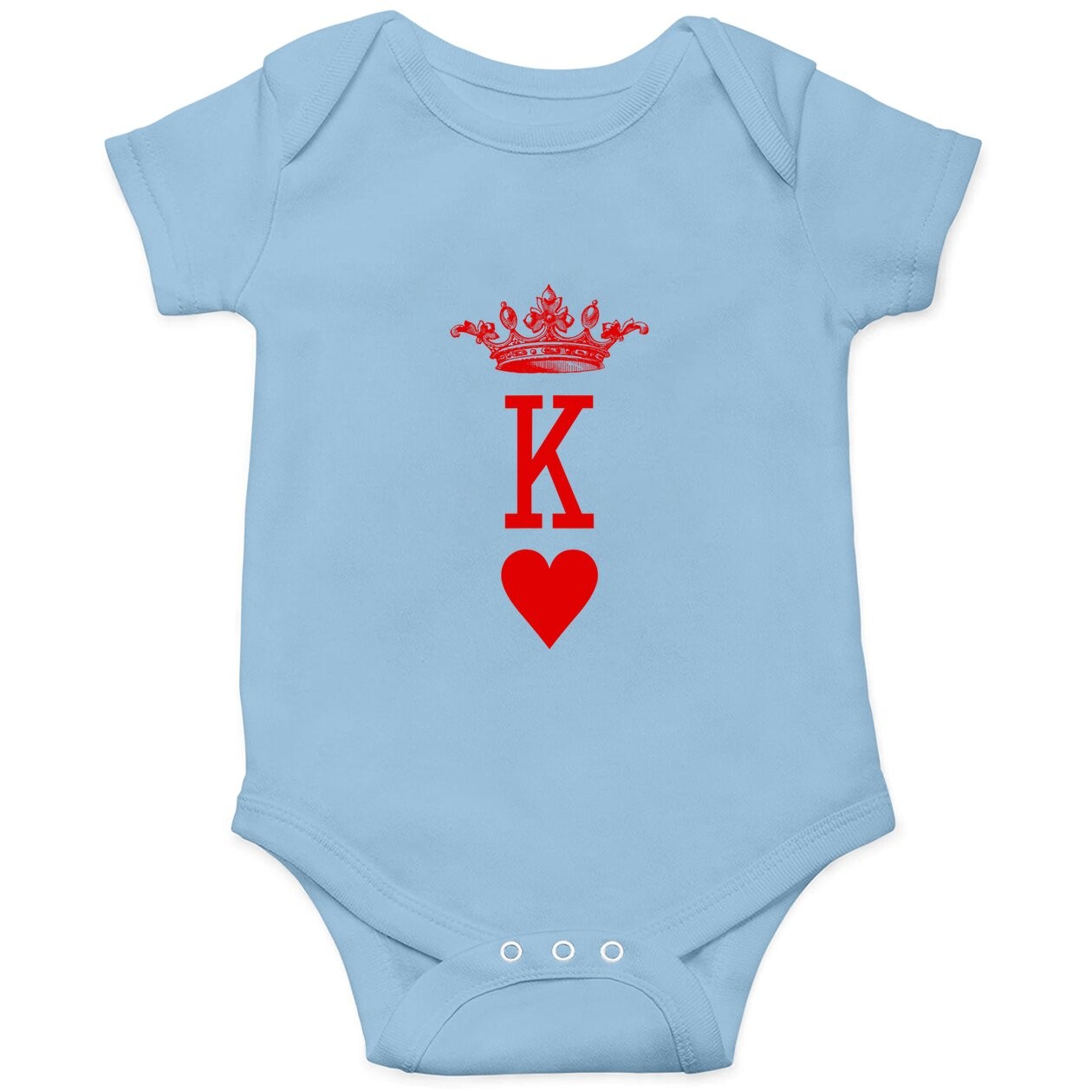 King Of Hearts Vintage Crown Engraving Card Baby Bodysuit