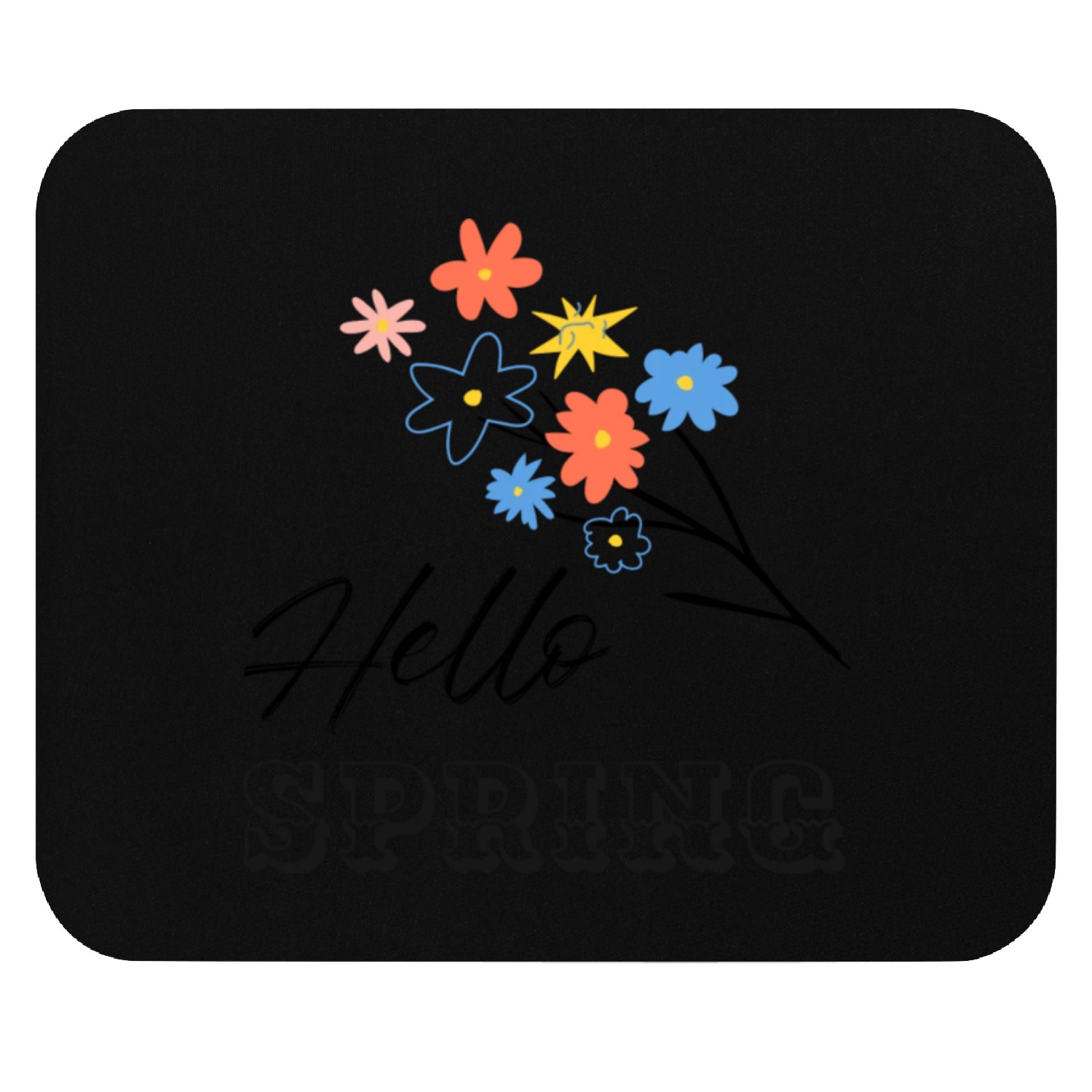 Hello Spring Flower Season Mouse Pads
