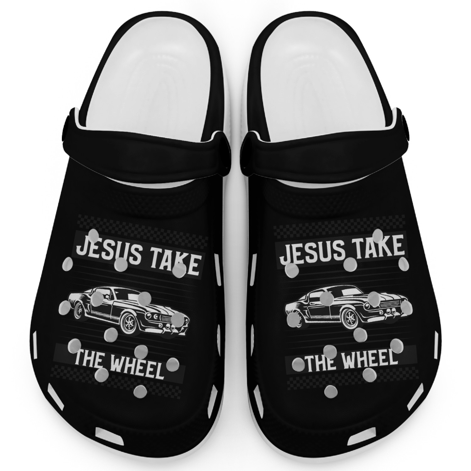 JESUS TAKE THE WHEEL Clogs