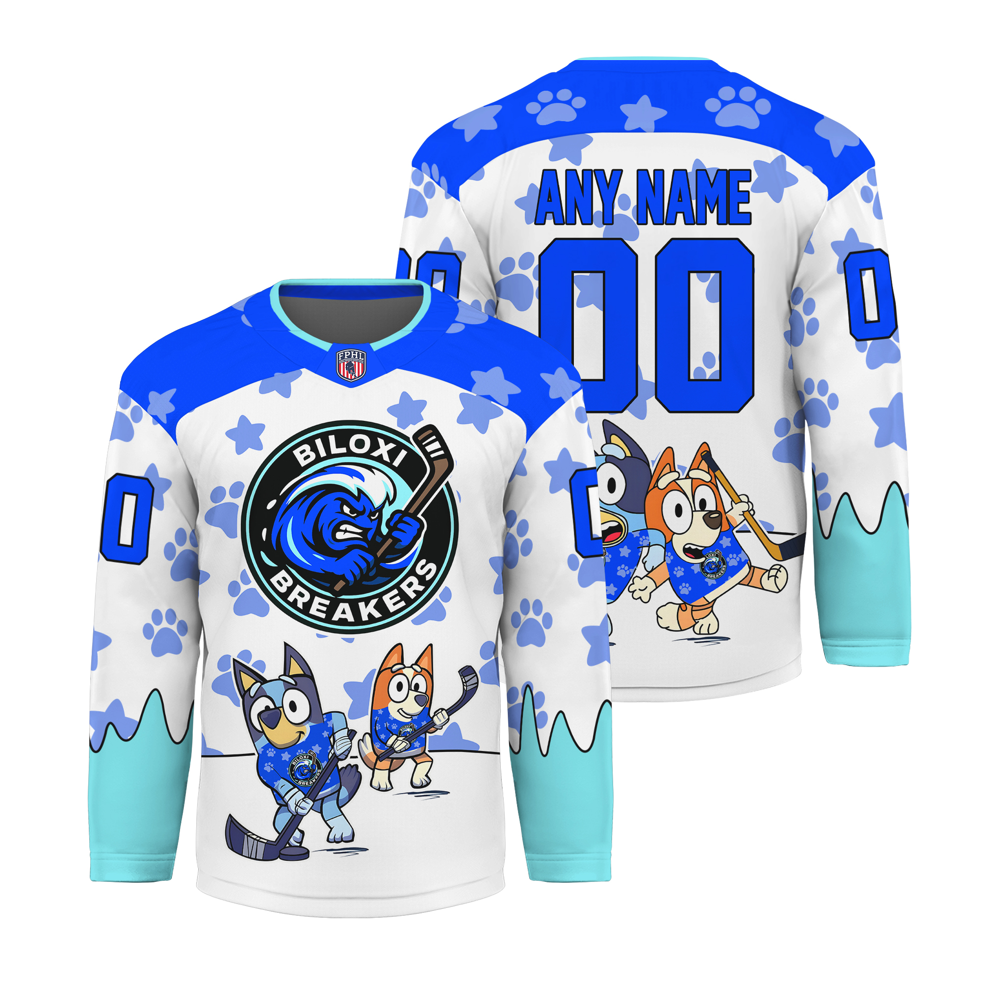Biloxi Breaker x Bluey1 Day 2025 HockeyJersey