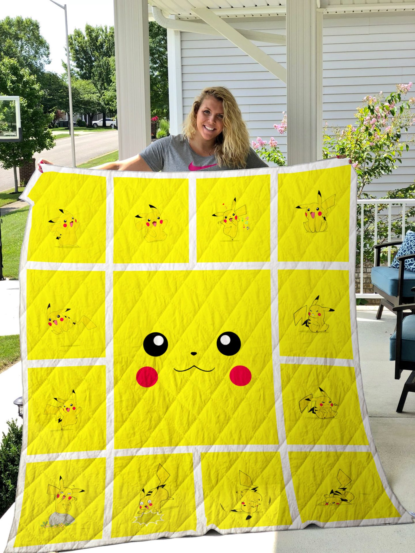 PKM Pika Yellow Quilt Blanket