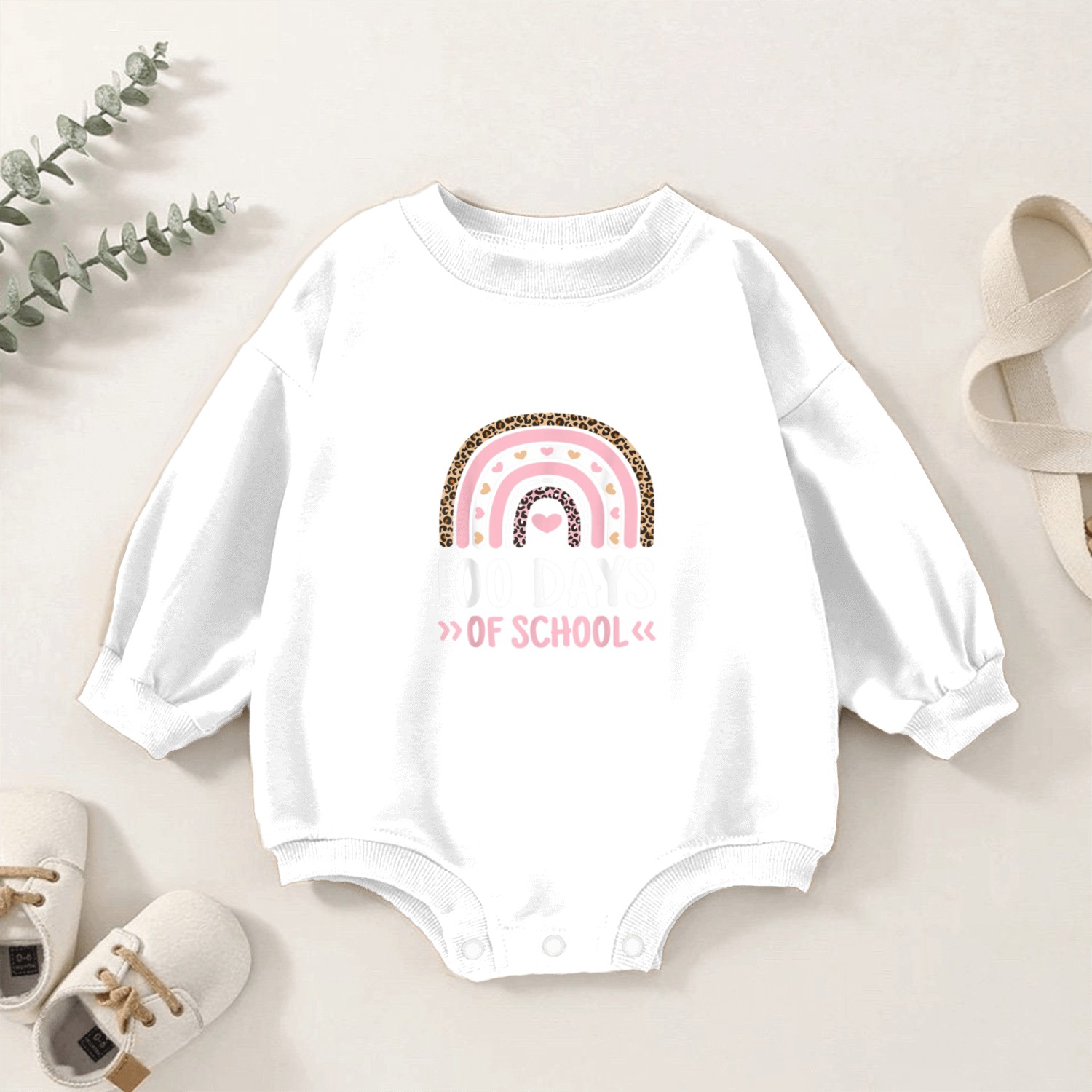 100 Days Of School Teacher And Student Baby Romper Sweatshirts