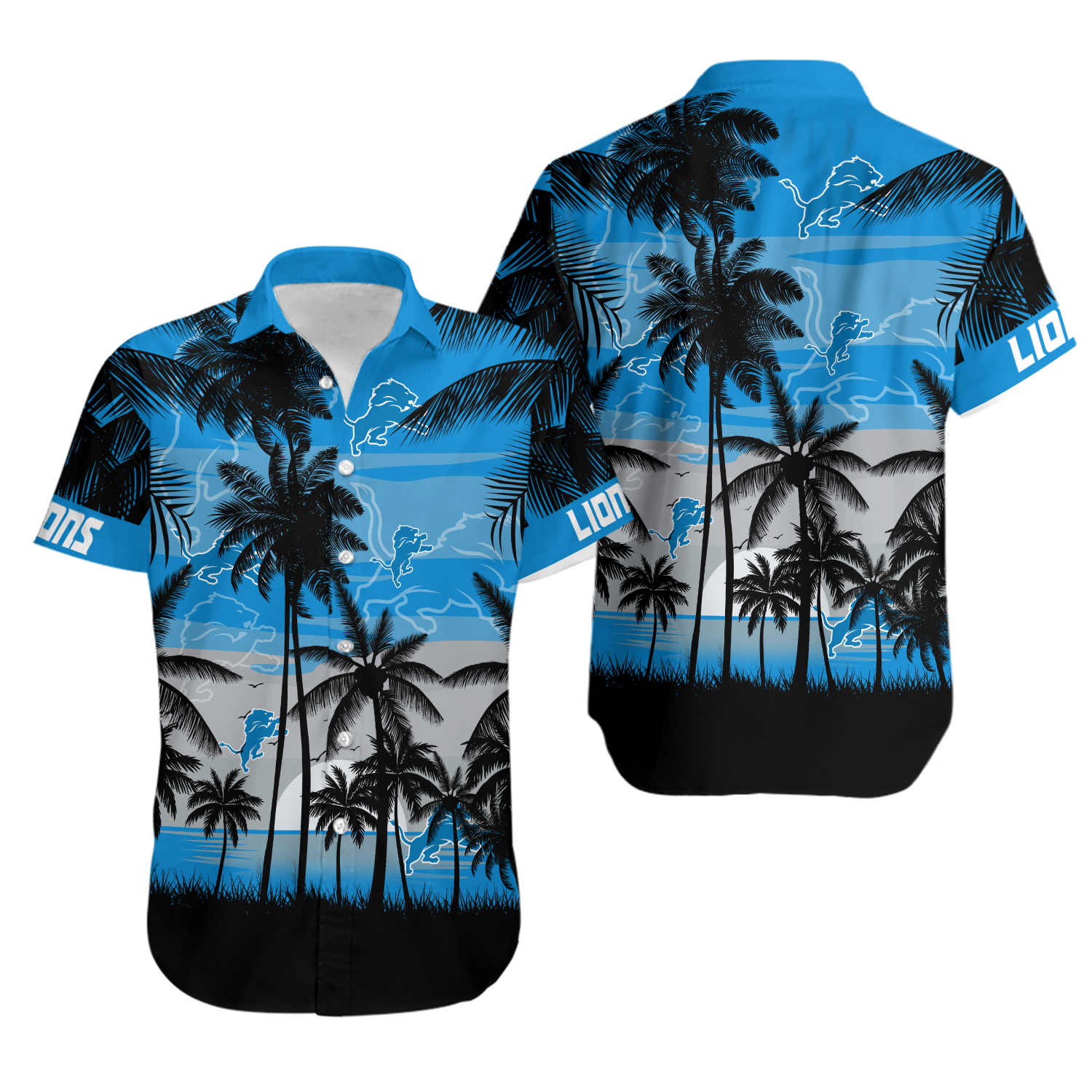 Detroit Tropical Summer Short Sleeve ,Lions Hawaiian Shirt