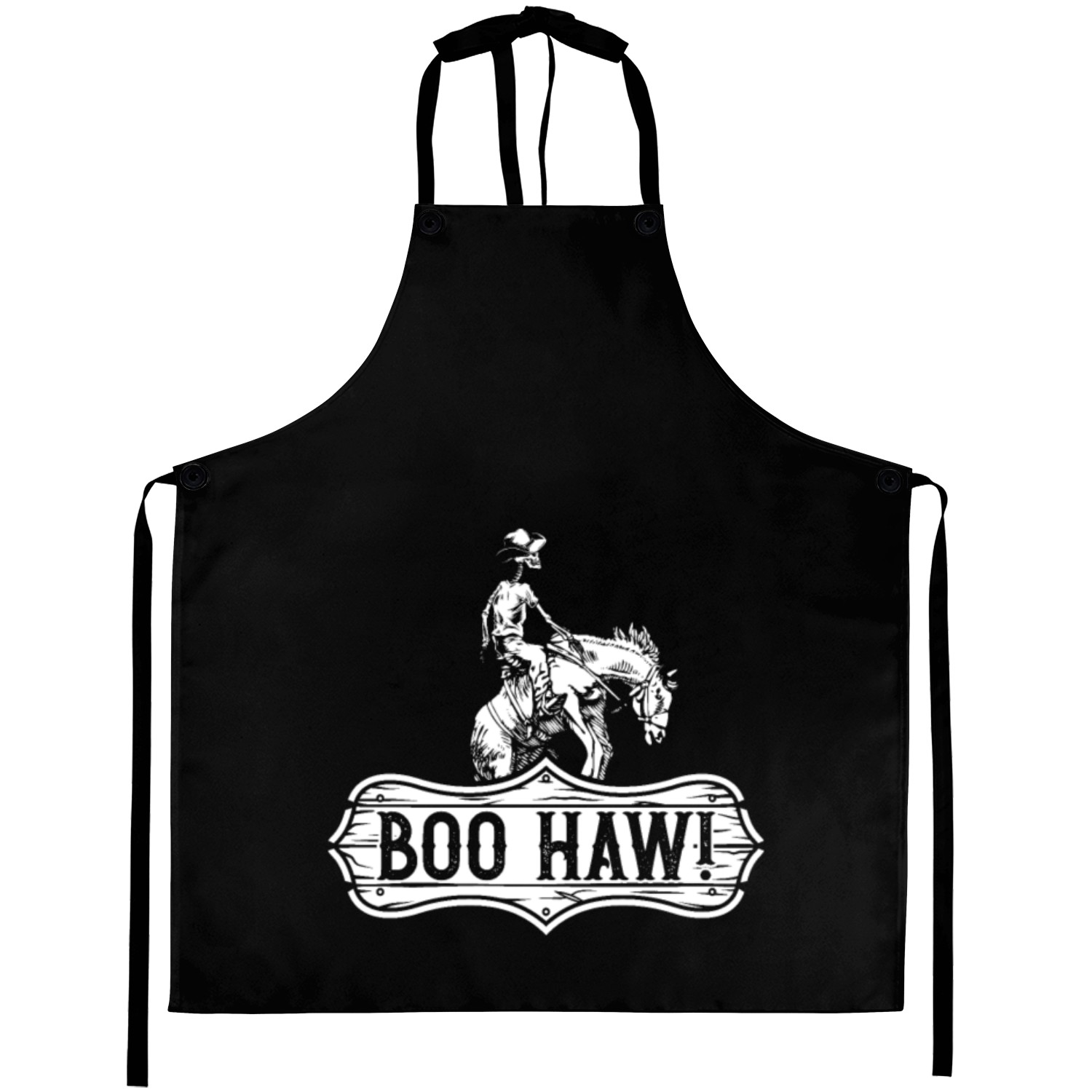 Cowboy Halloween Boo Haw Western Skeleton Rider Aprons