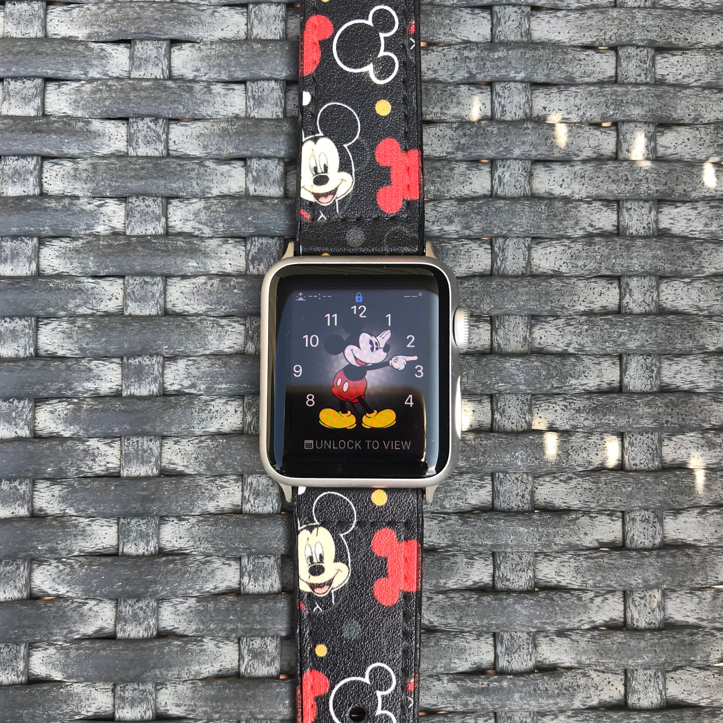 Black Red Mouse Cruise Vacation Apple Watch Band