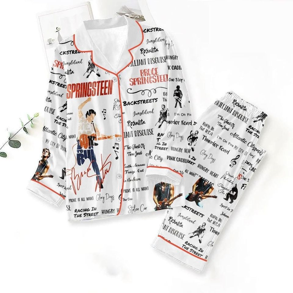 Bruce Springsteen Pajamas, Bruce Springsteen Born In USA Pajamas Set, Bruce Springsteen Fan Gift, Bruce Springsteen 2024 Tour