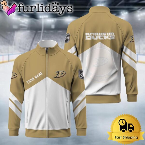 Anaheim Ducks Logo Custom Standing Neck Zipper Jacket